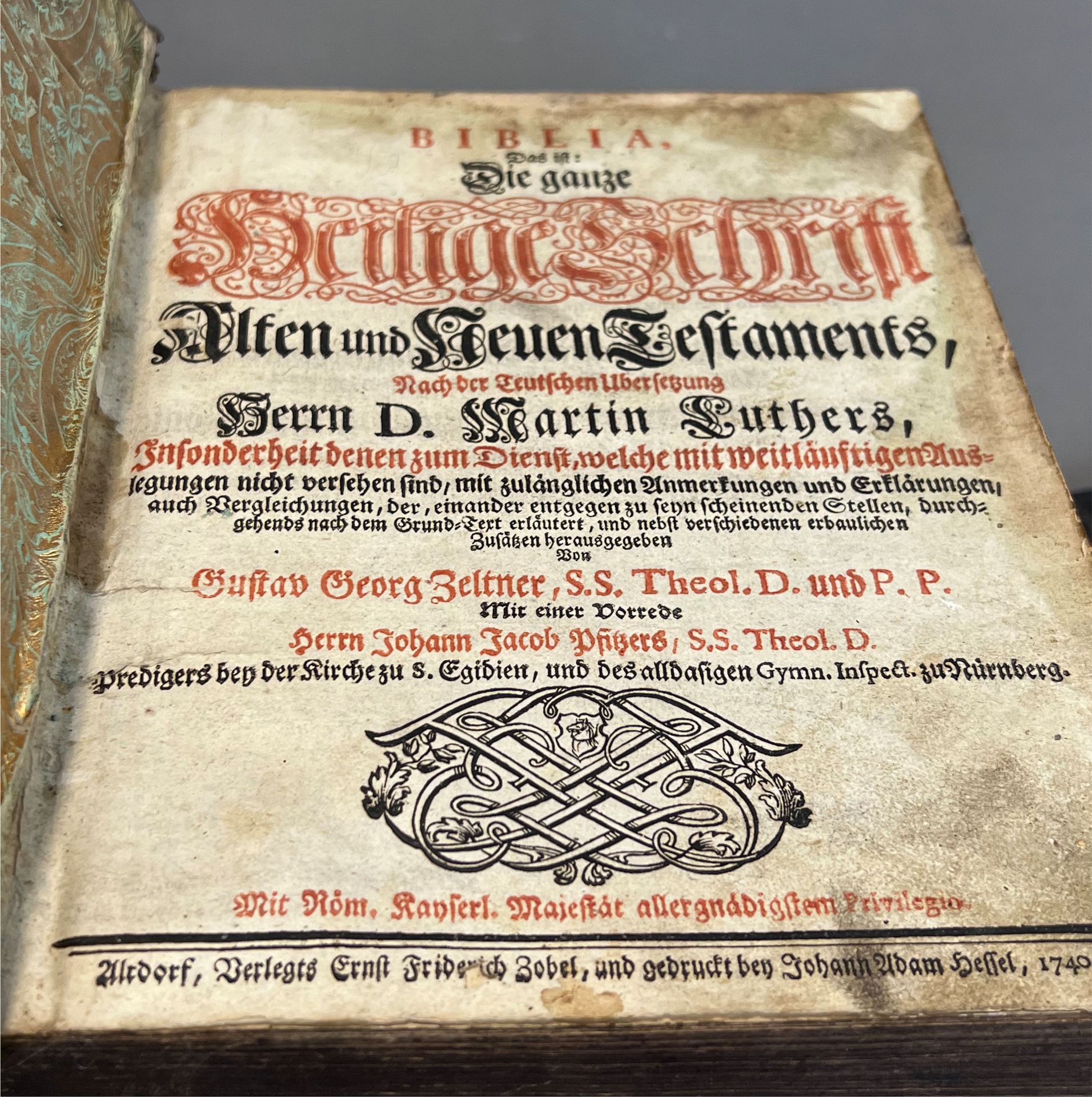 Bibel. "Das ist: Die ganze Heilige Schrift". 1740. - Bild 3 aus 12