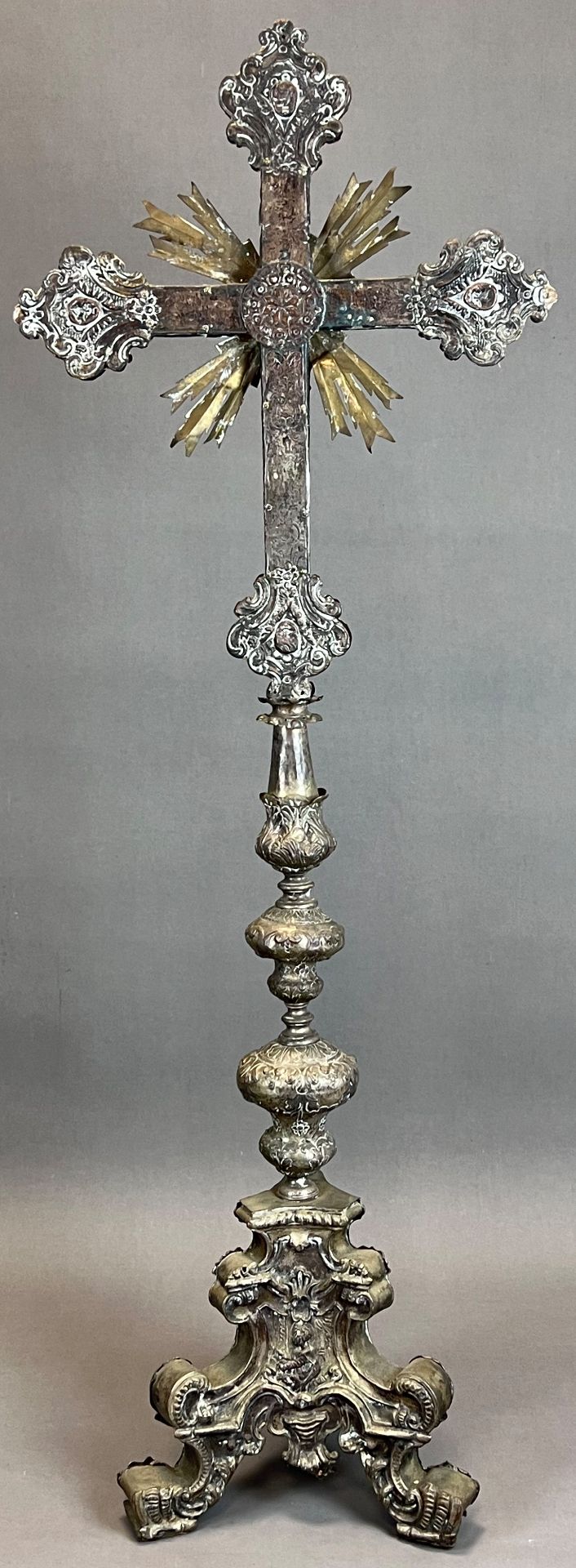 Large standing cross. Altar cross. Around 1700. France. - Image 8 of 16