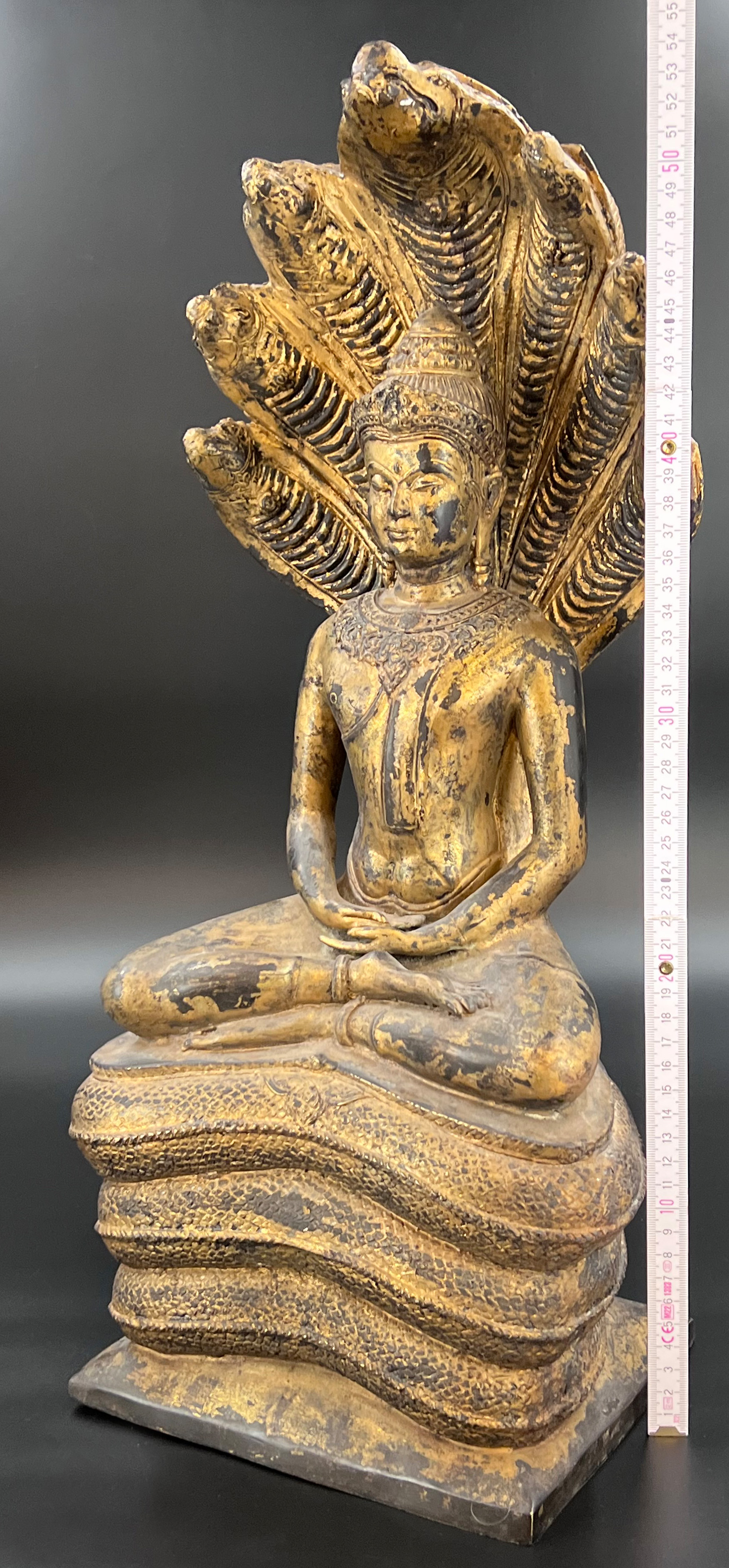 Naga Buddha. Bronze figure. Around 1900. - Image 11 of 13