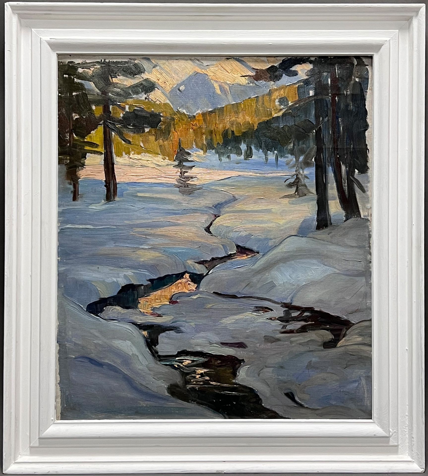 Elfriede JUNGK (1889 - 1954). Winter landscape with river course. - Image 2 of 11