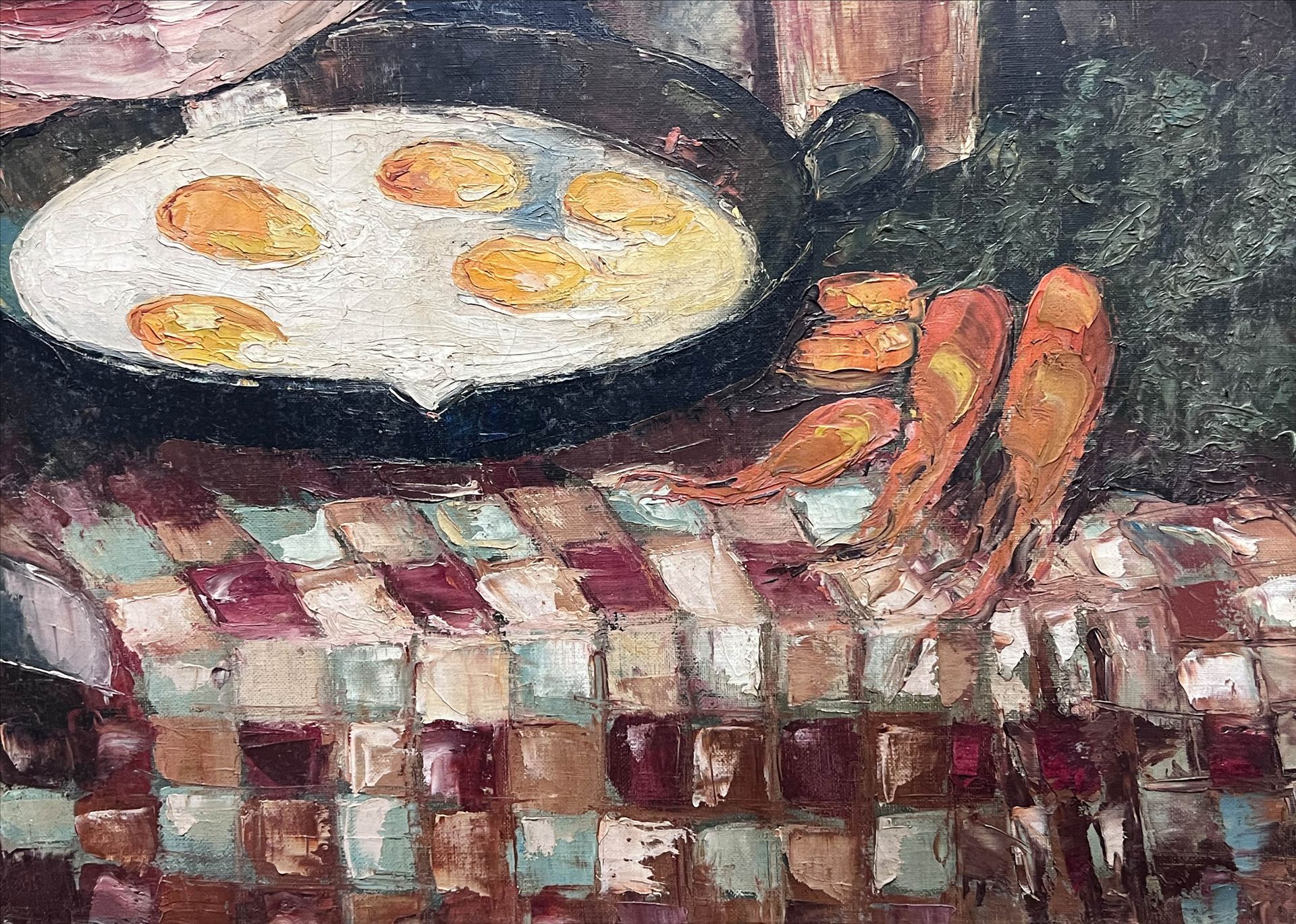 UNSIGNED (XIX - XX). Still life with ham and fried egg. - Image 7 of 16