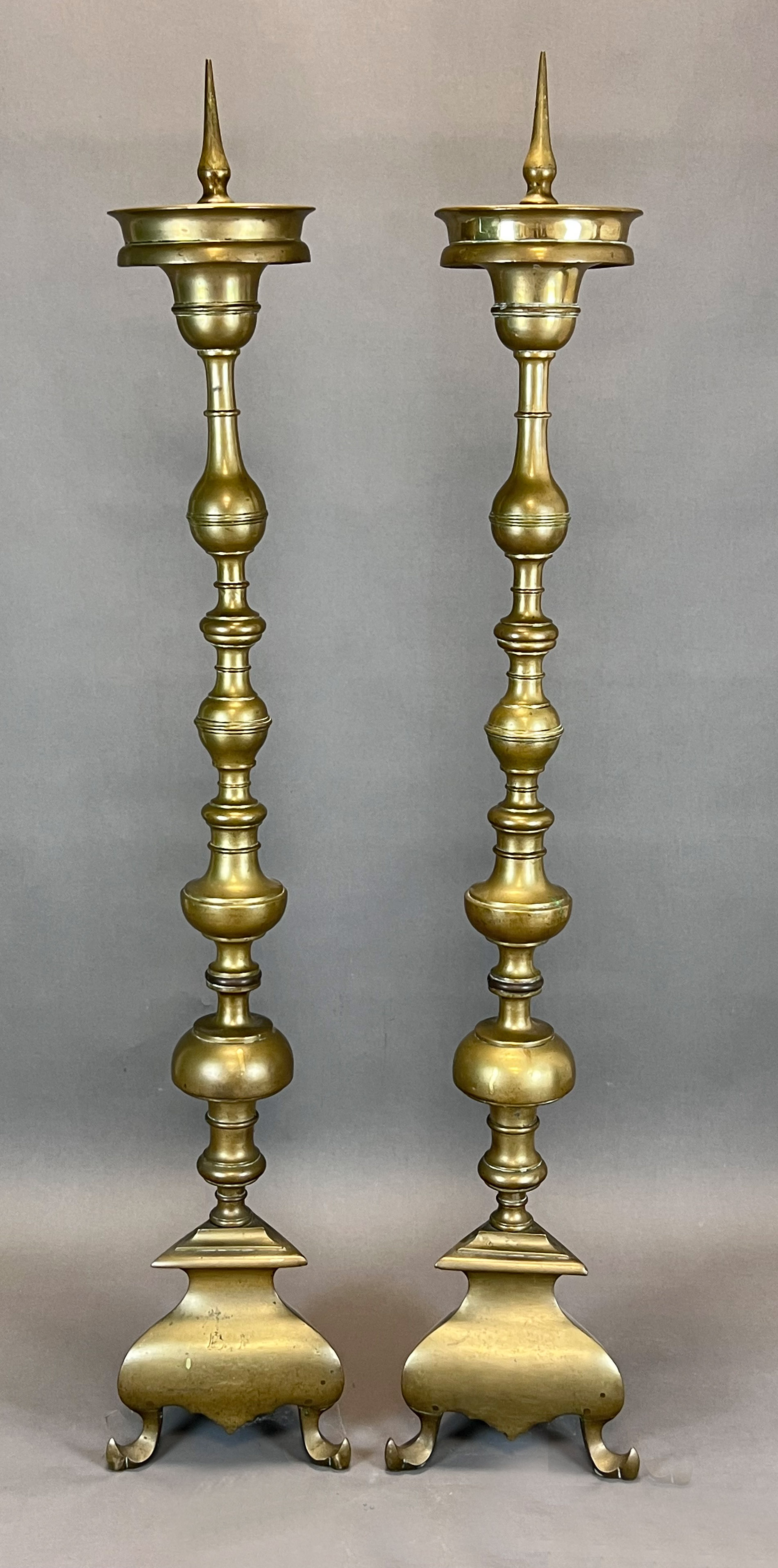 A pair of baroque altar candlesticks. Torches. Brass. - Image 2 of 13