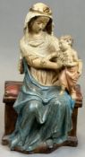 Heiligenfigur. Maria mit Christuskind. Frühes 19. Jahrhundert. Österreich.