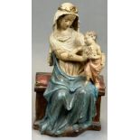 Figure of a saint. Mary with Christ  Early 19th century. Austria.