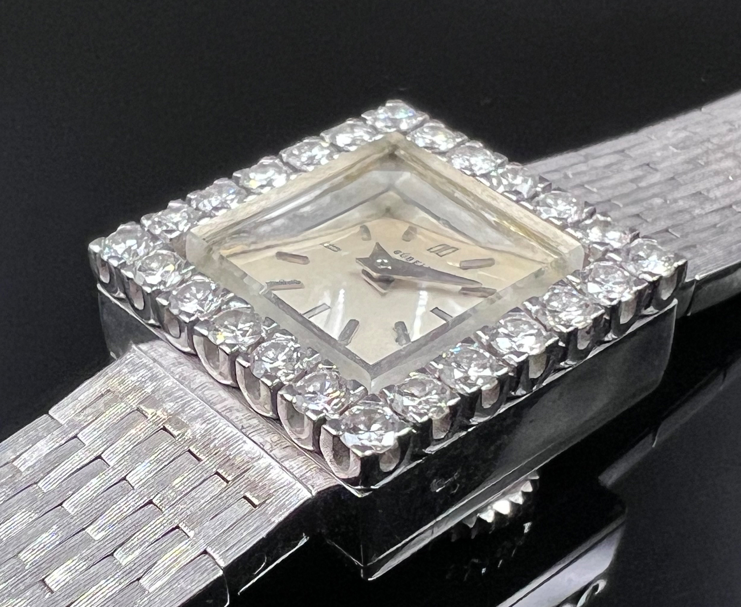 GÜBELIN. 750 white gold ladies' wristwatch set with diamonds. 1960s. - Image 4 of 8