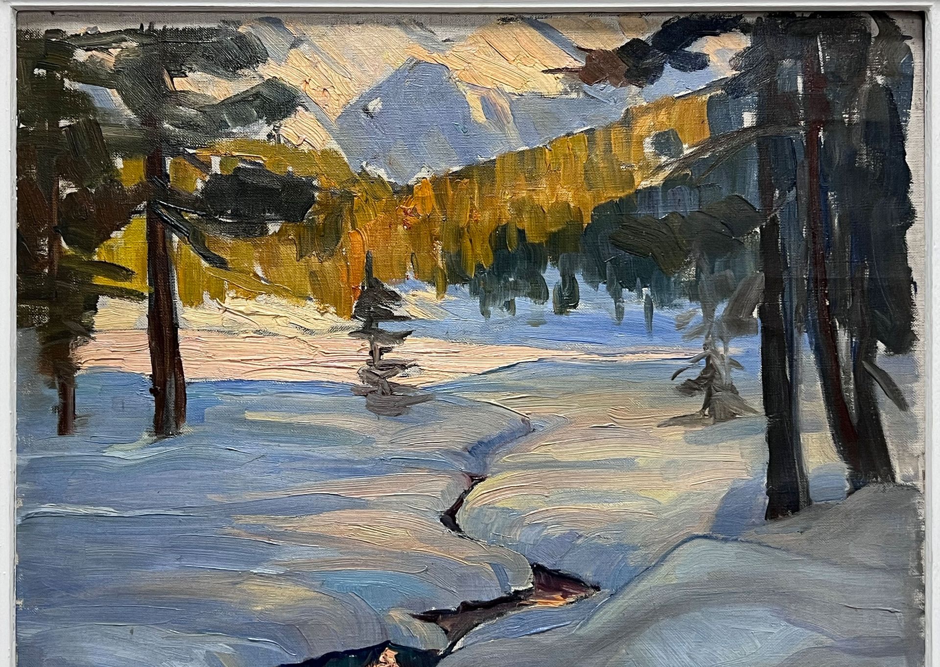 Elfriede JUNGK (1889 - 1954). Winter landscape with river course. - Image 3 of 11