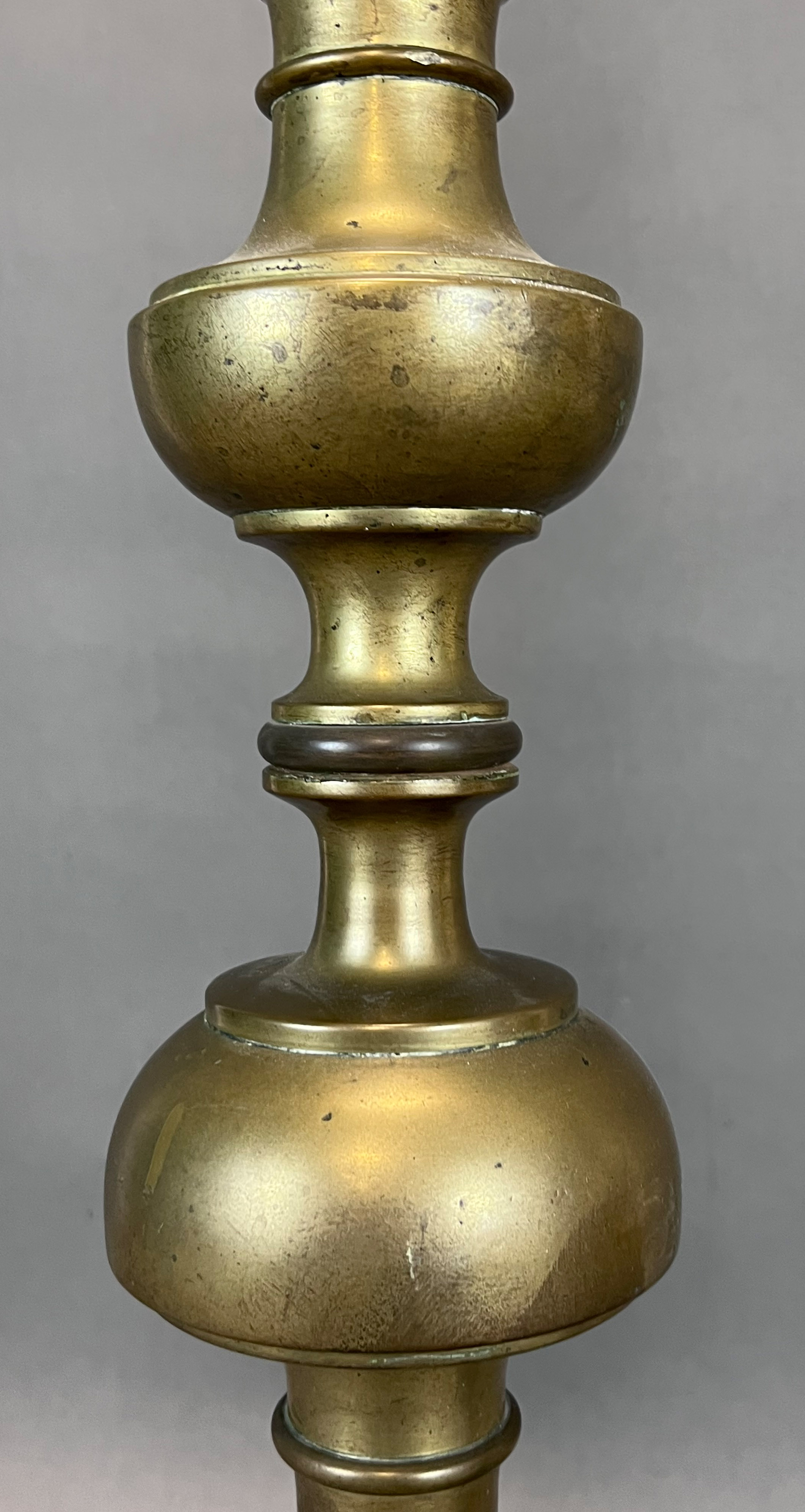 A pair of baroque altar candlesticks. Torches. Brass. - Image 6 of 13