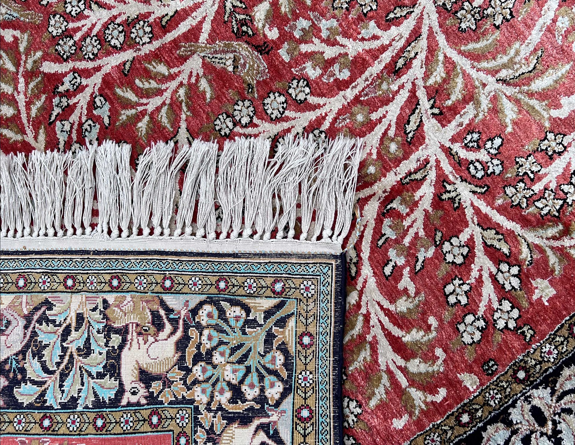 Ghom silk. Oriental carpet. Circa 1970. - Image 7 of 8
