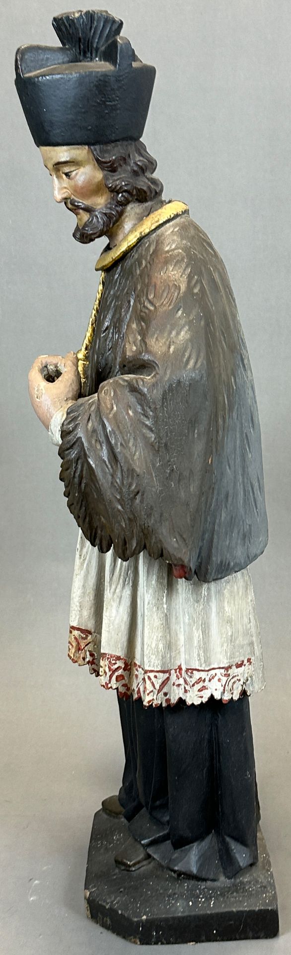 Wooden figure. Nepomuk without attributes. 19th century. Germany. - Image 2 of 14