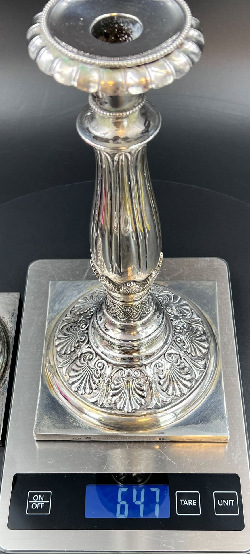 Pair of silver candlesticks. First half of 19th century. - Image 15 of 16