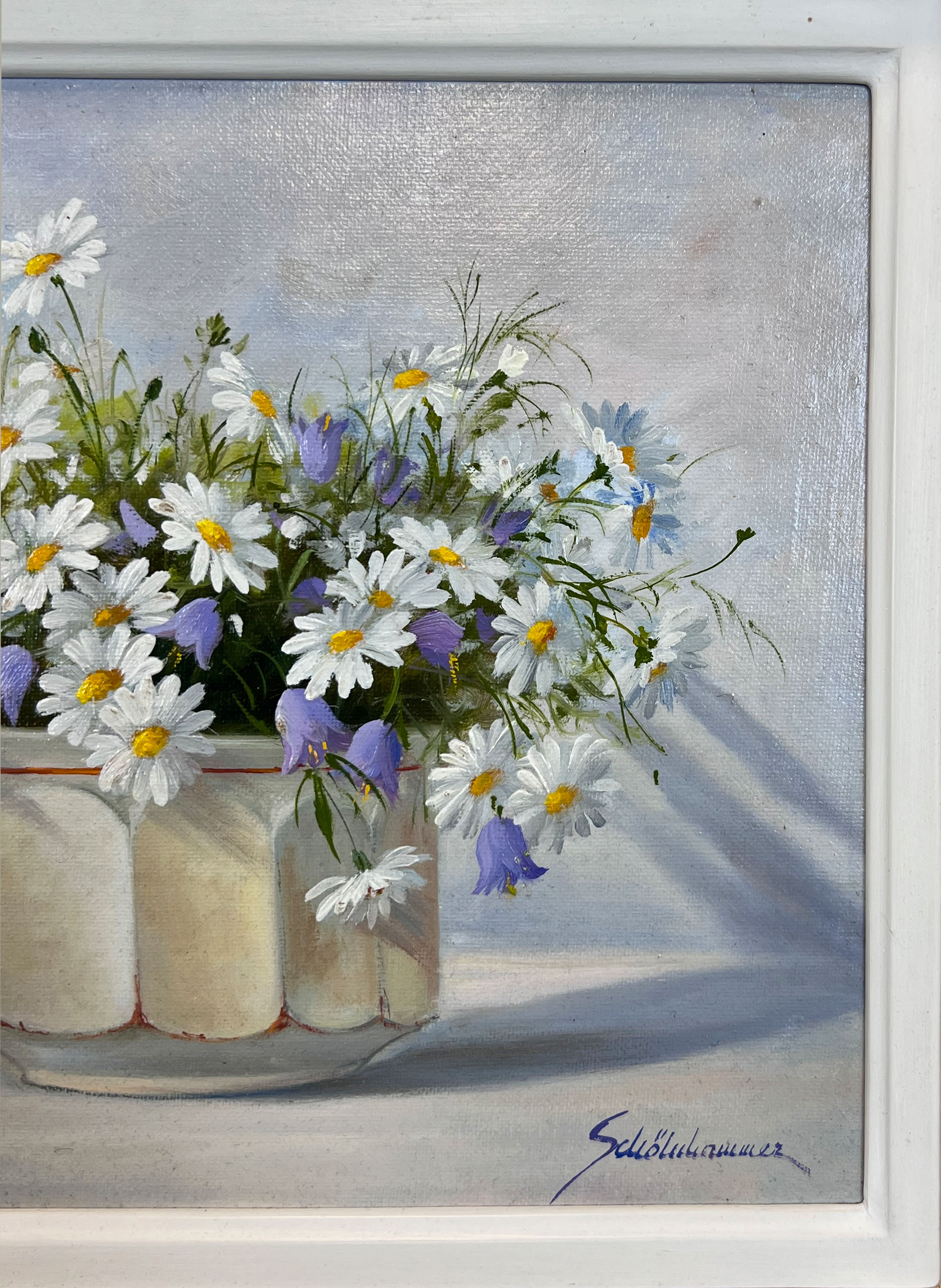 Heinz SCHÖLNHAMMER (1940). Still life with camomiles. - Image 4 of 8