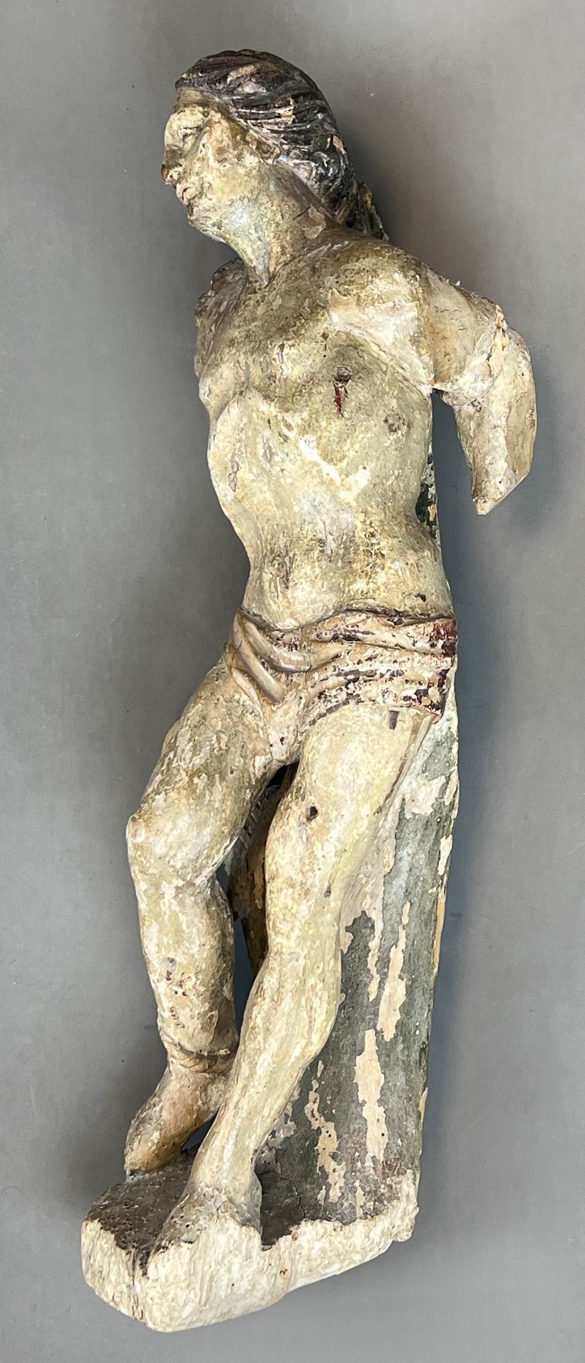 Baroque wooden figure of St Sebastian as a martyr. Southern Germany. - Image 2 of 11