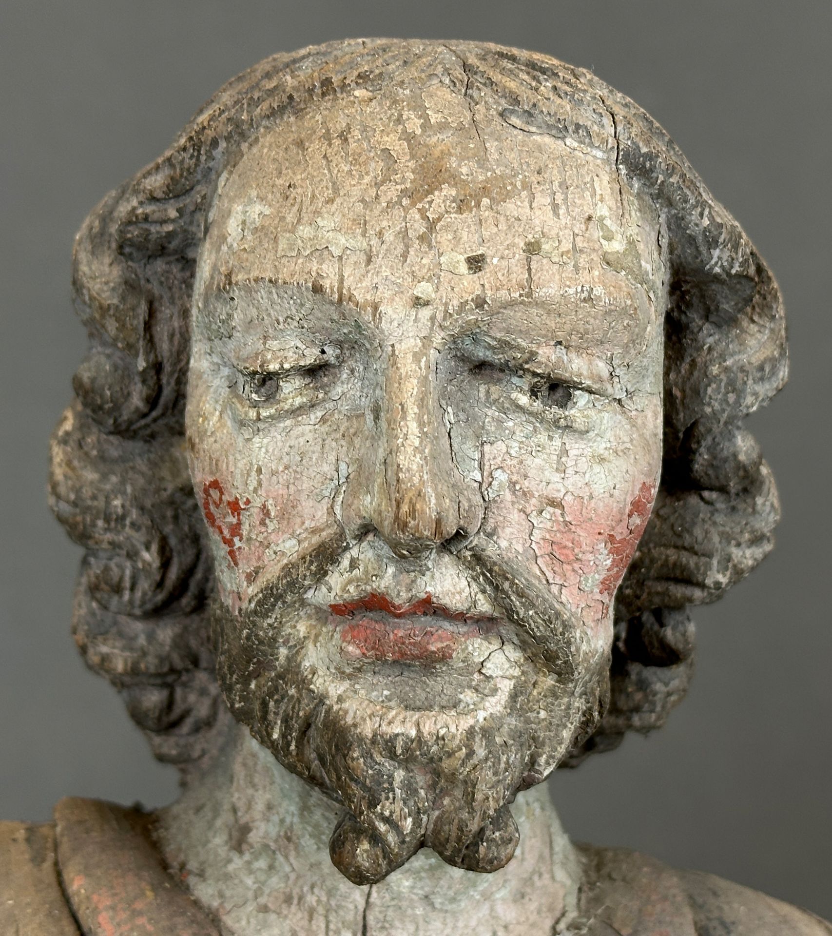 Wall figure. St Roch of Montpellier. Late Gothic. Around 1500. Ulm. - Image 7 of 11