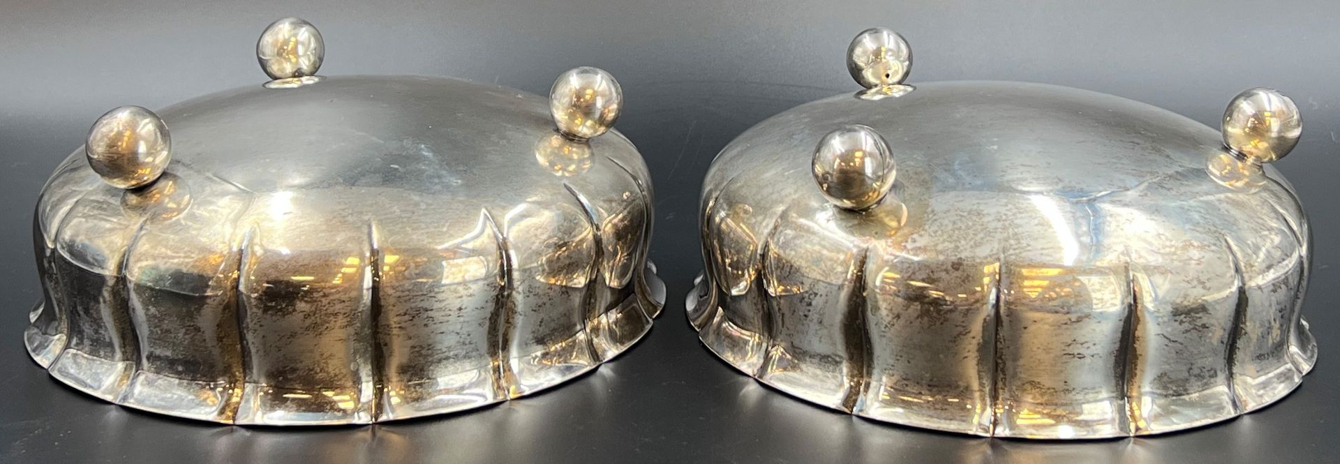 Two bowls with ball feet. 835 silver. - Image 6 of 10