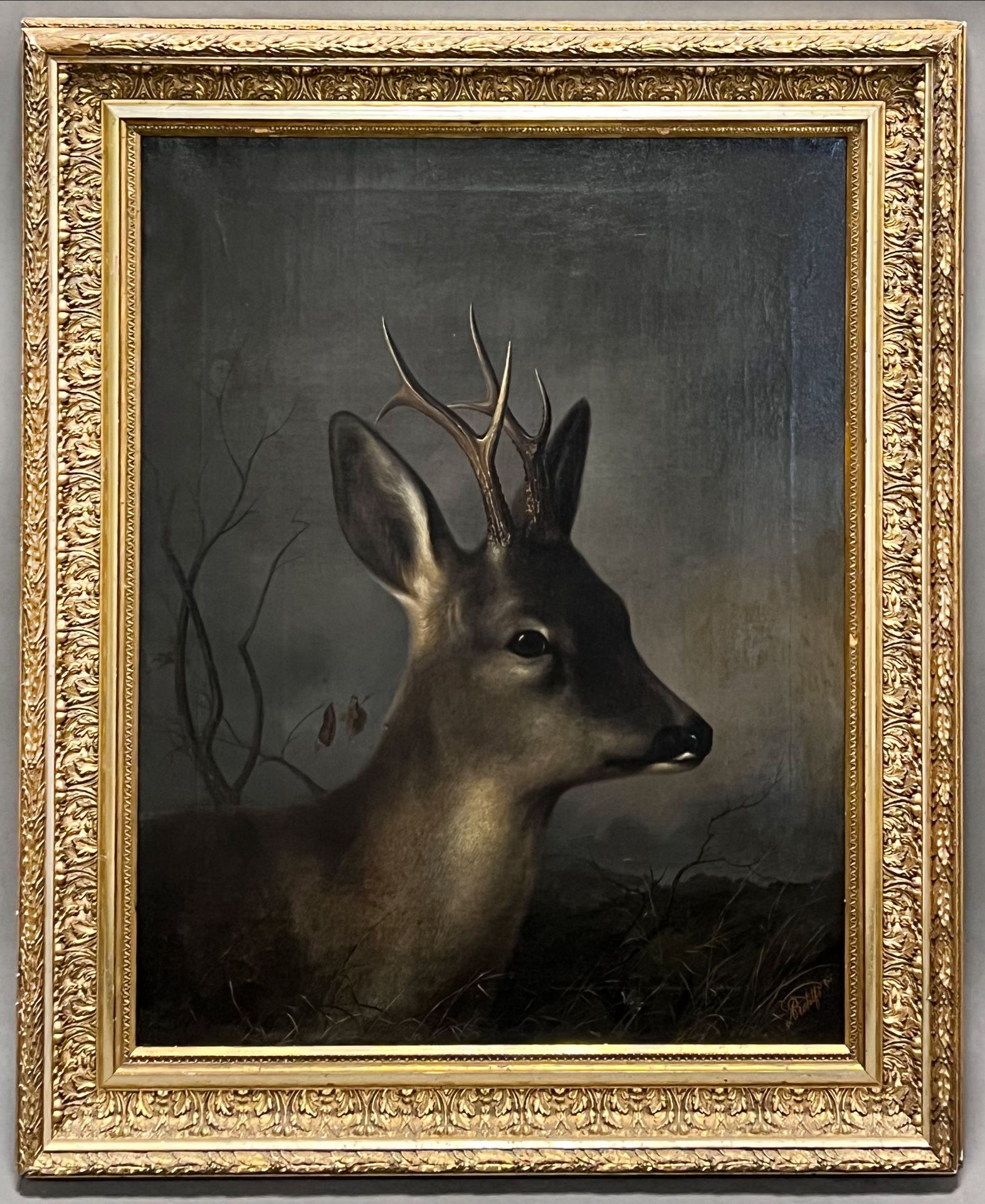 Adolf ROHLFS (XIX). Six-headed buck. - Image 2 of 9