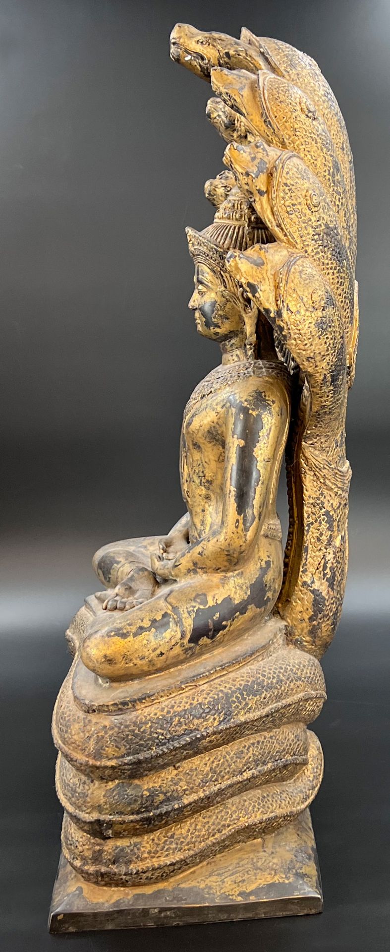Naga Buddha. Bronze figure. Around 1900. - Image 2 of 13