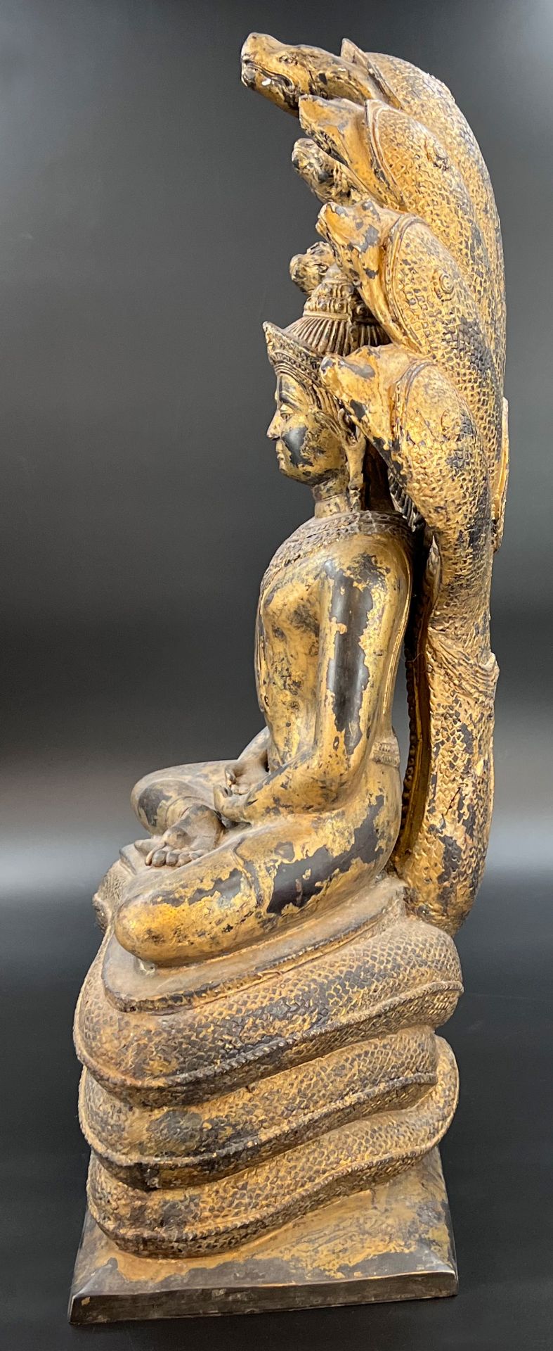 Naga Buddha. Bronzefigur. Um 1900. - Bild 2 aus 13