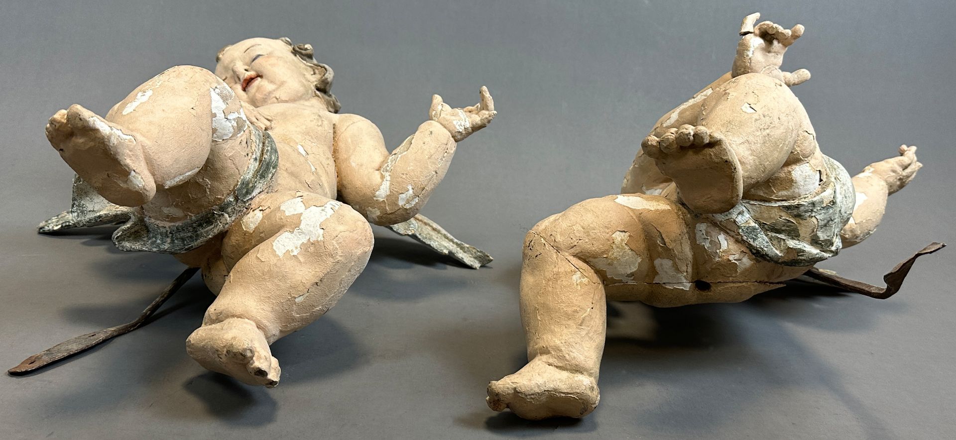 Two baroque putti. Wood. - Image 4 of 20