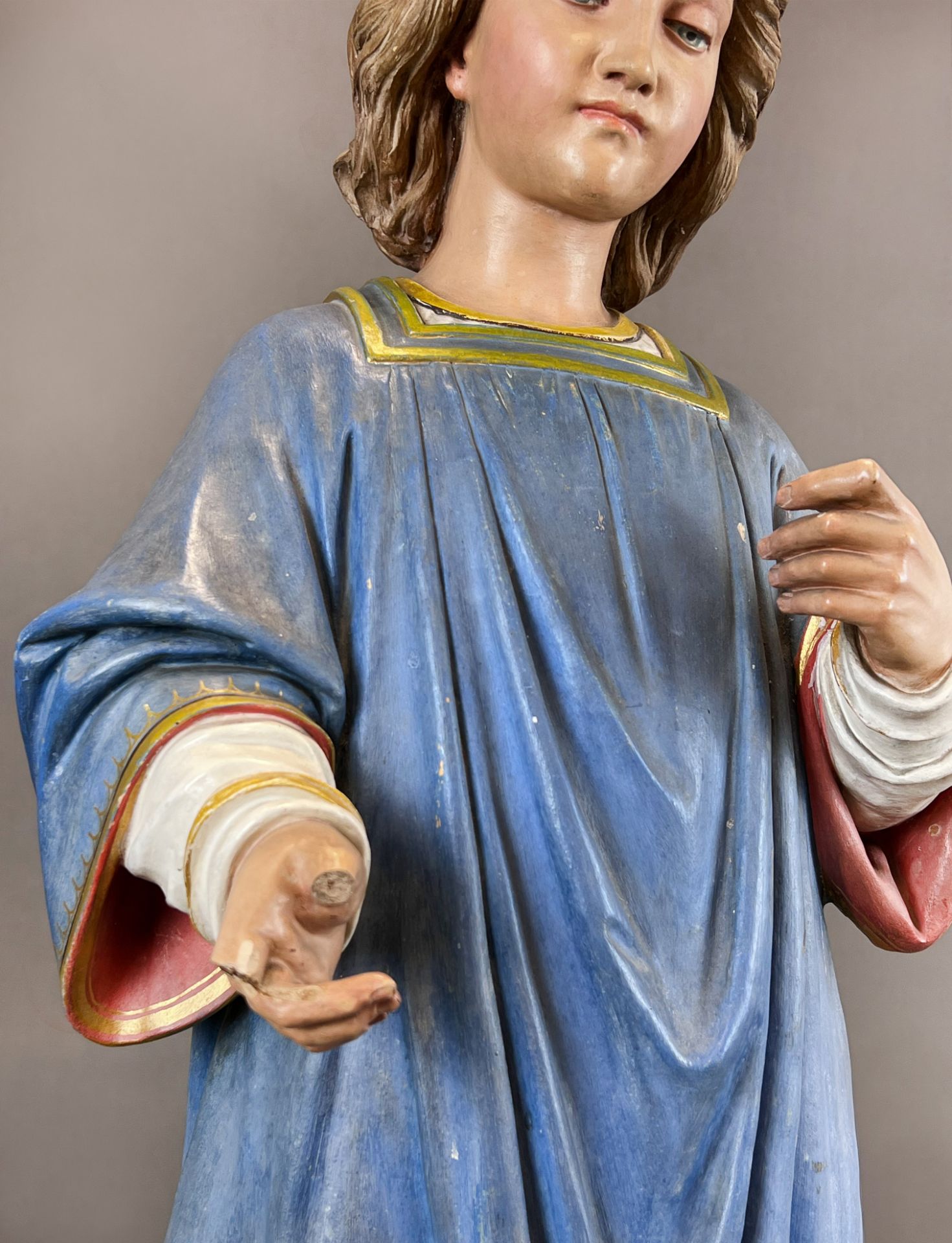 Figure of a saint. Nazarene. Circa 1900. Probably Italy. - Image 10 of 14