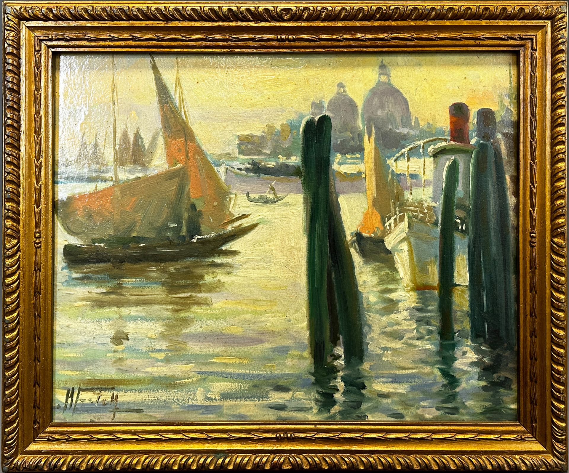 ILLEGIBLY SIGNED (XX). View of Venice. - Image 2 of 12
