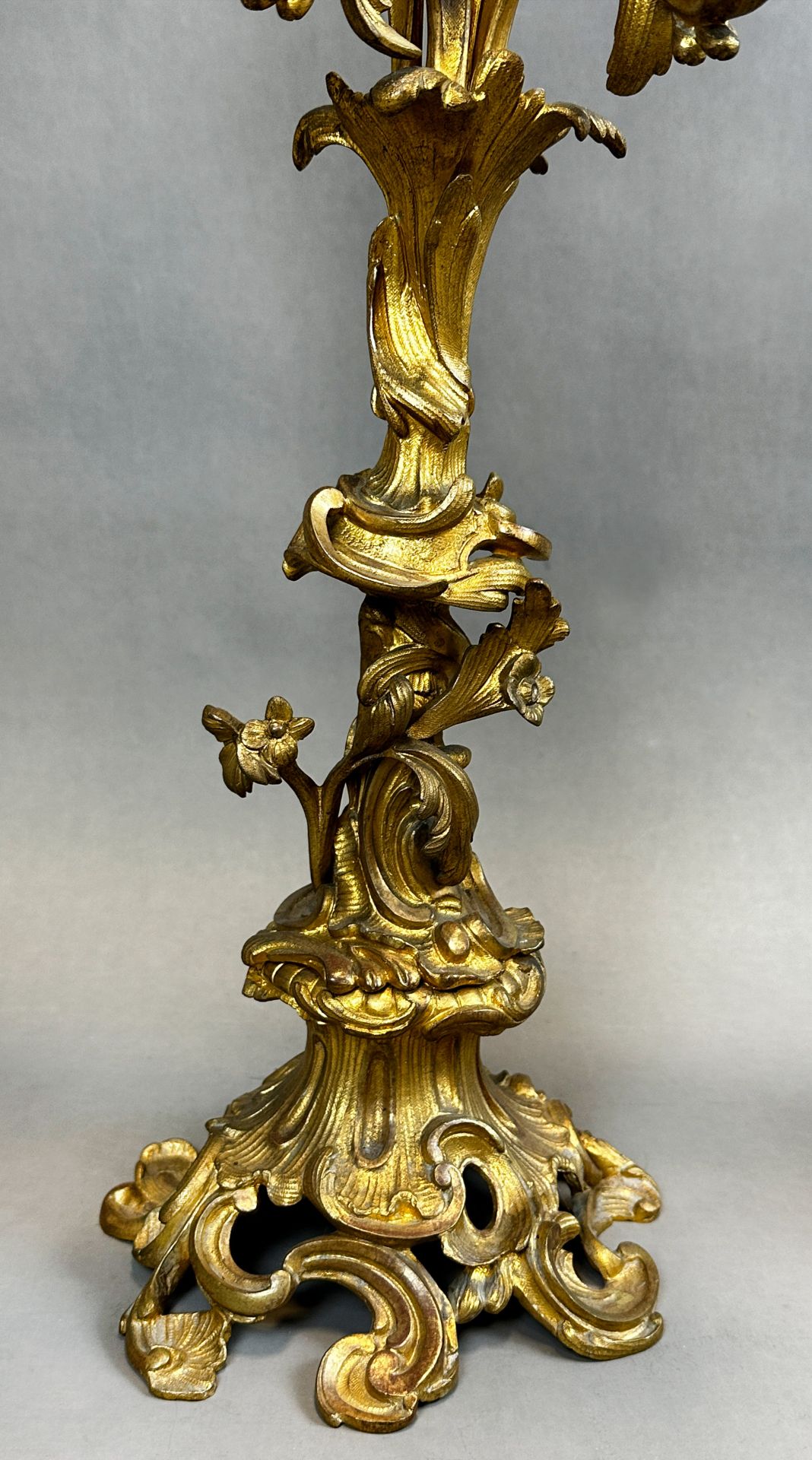 A pair of girandoles, 5 flames. Gilt bronze. 19th century. - Image 10 of 14