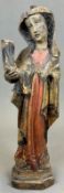 Romanische Holzfigur. Jungfrau Maria mit Christuskind. Frankreich.