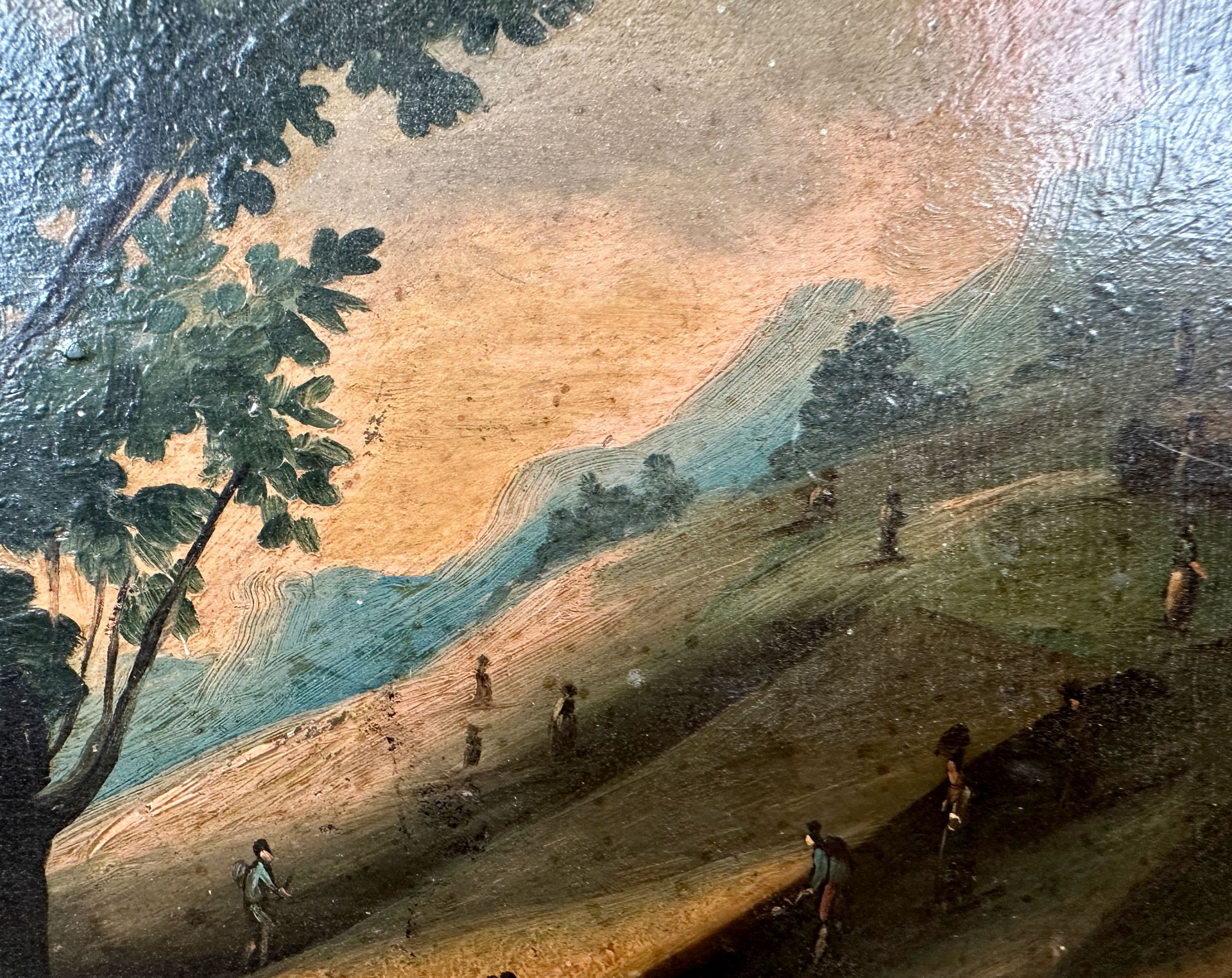 UNSIGNED (XVIII-XIX). Romantic landscape depiction with peasants. - Image 4 of 6