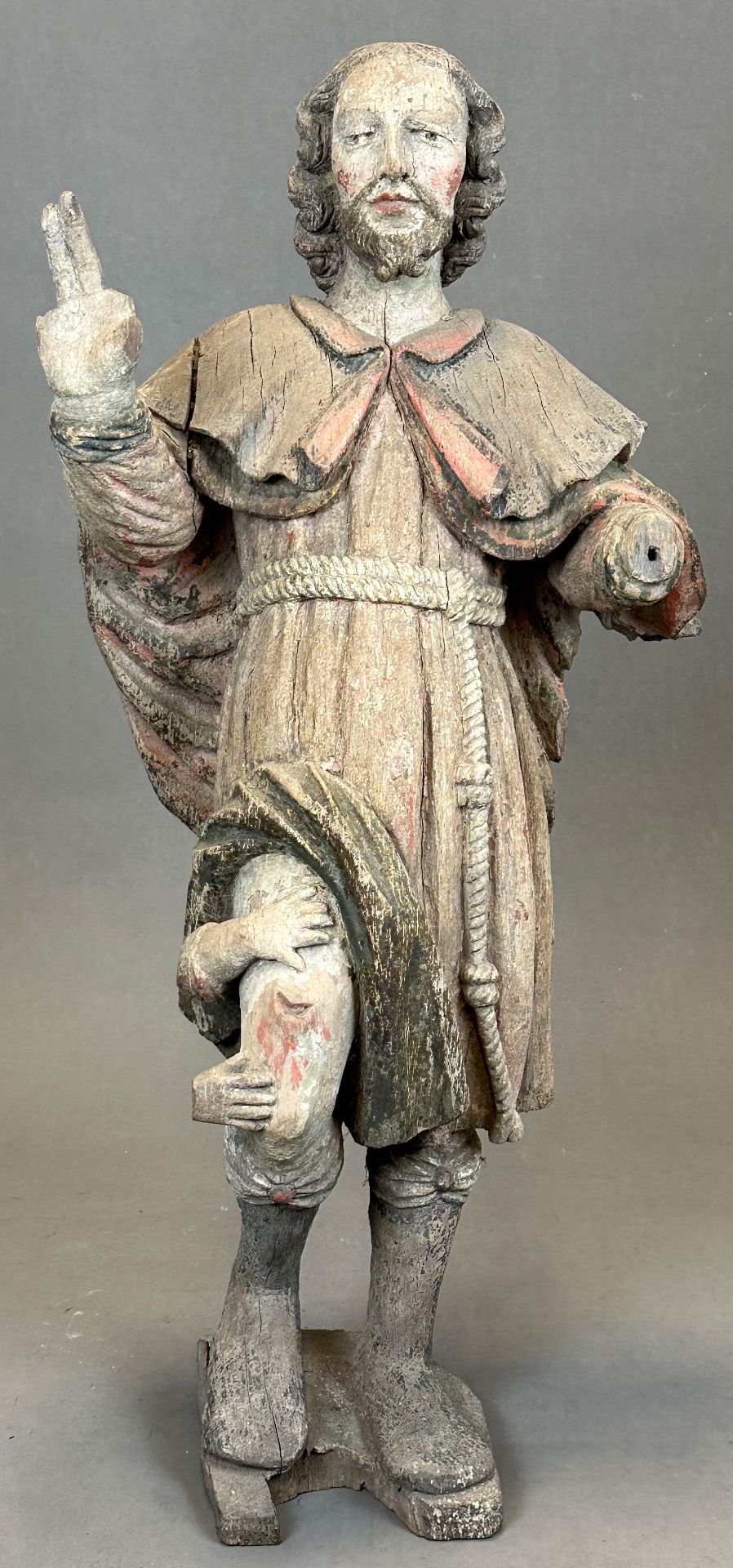 Wall figure. St Roch of Montpellier. Late Gothic. Around 1500. Ulm.
