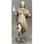 Wall figure. St Roch of Montpellier. Late Gothic. Around 1500. Ulm.