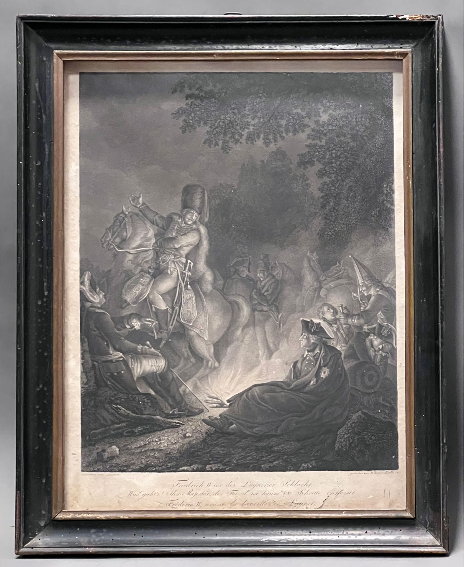 "Friedrich II. vor der Liegnitzer Schlacht". Kupferstich. 1760. - Bild 2 aus 11