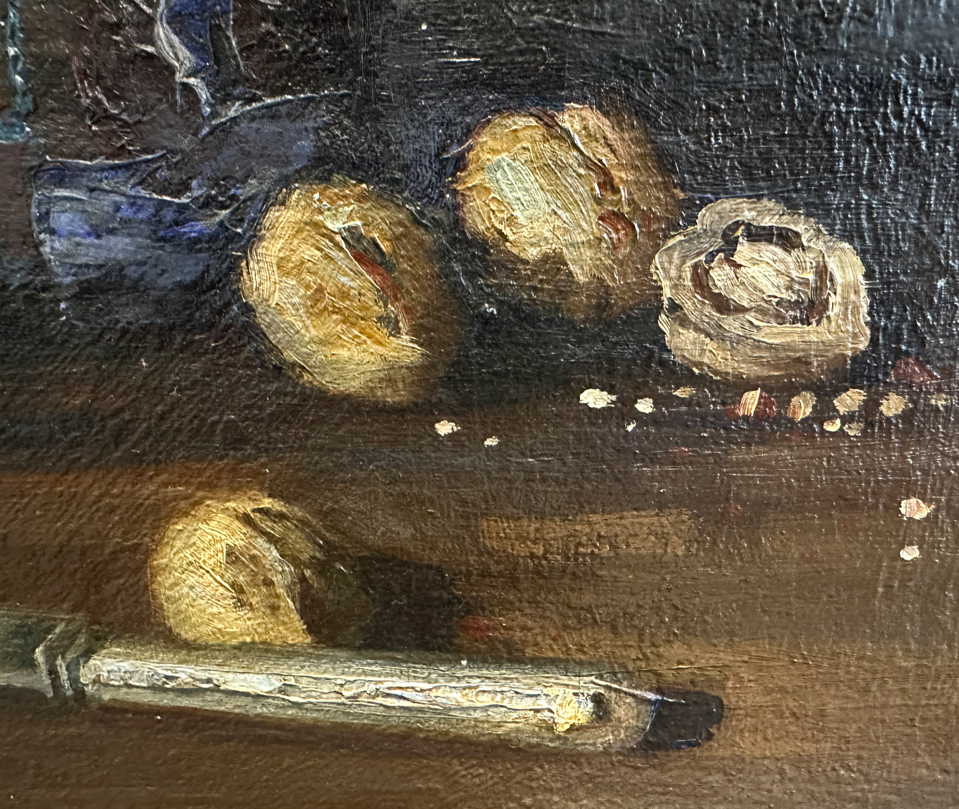 ILLEGIBLY SIGNED (XX). Still life with apples and mushrooms. - Image 11 of 12