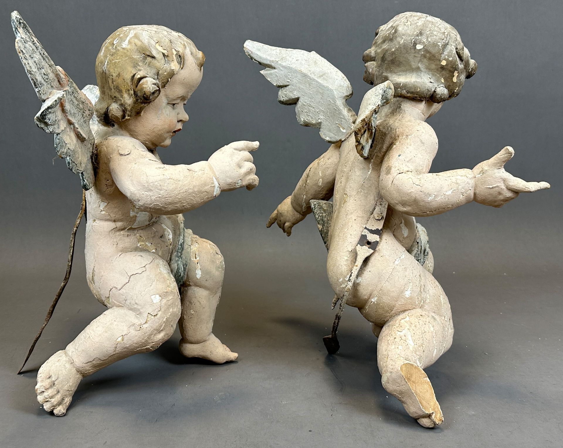 Two baroque putti. Wood. - Image 5 of 15