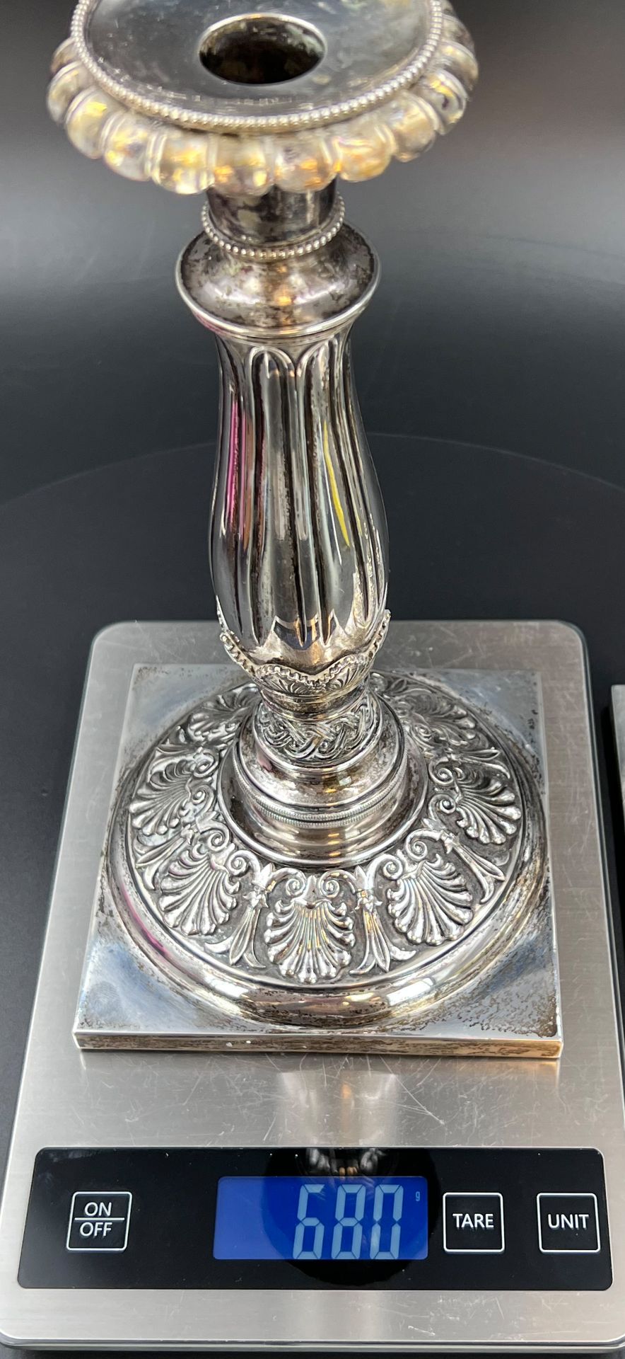 Pair of silver candlesticks. First half of 19th century. - Image 14 of 16