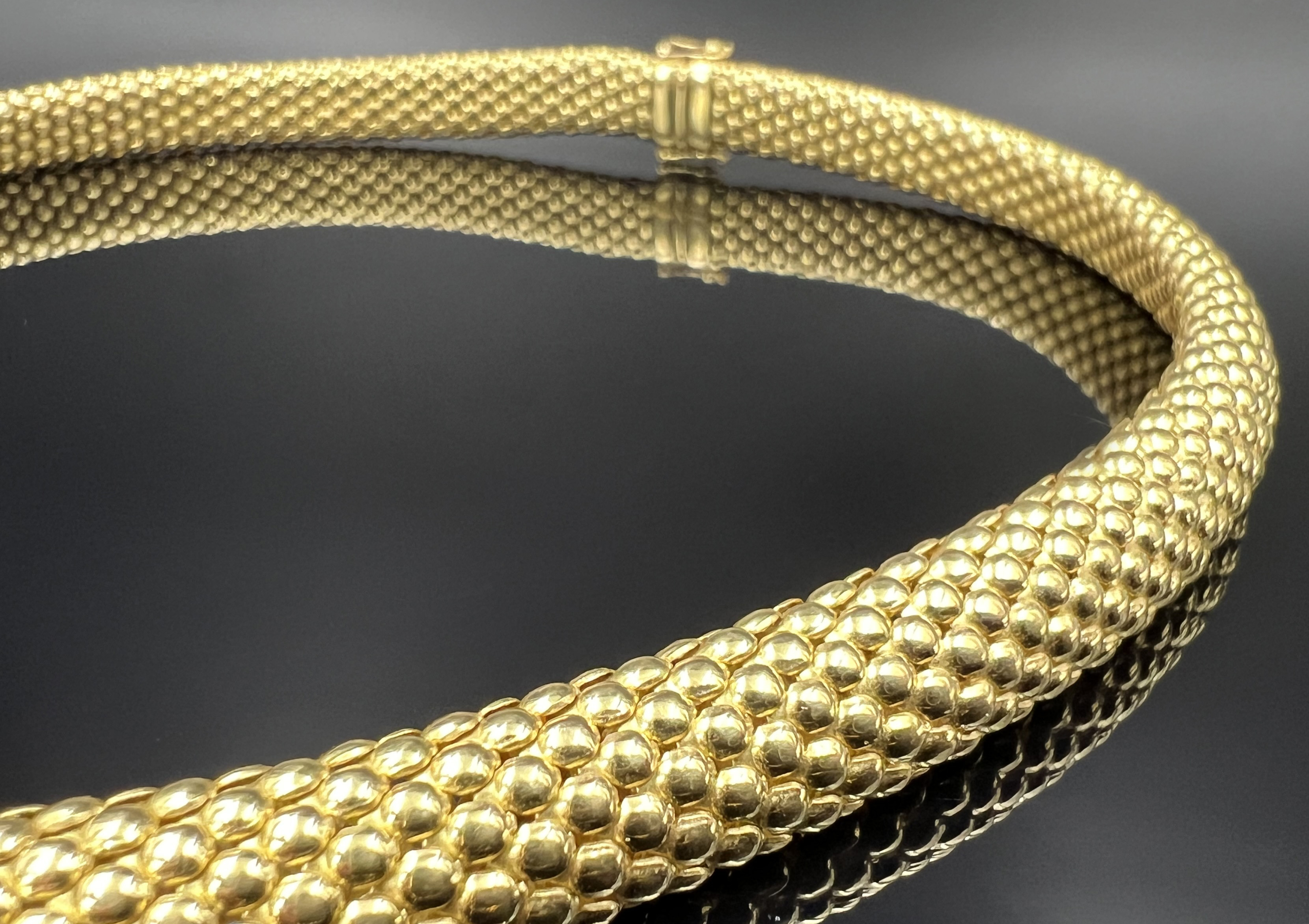 Solid necklace / choker. 750 yellow gold. - Image 3 of 5