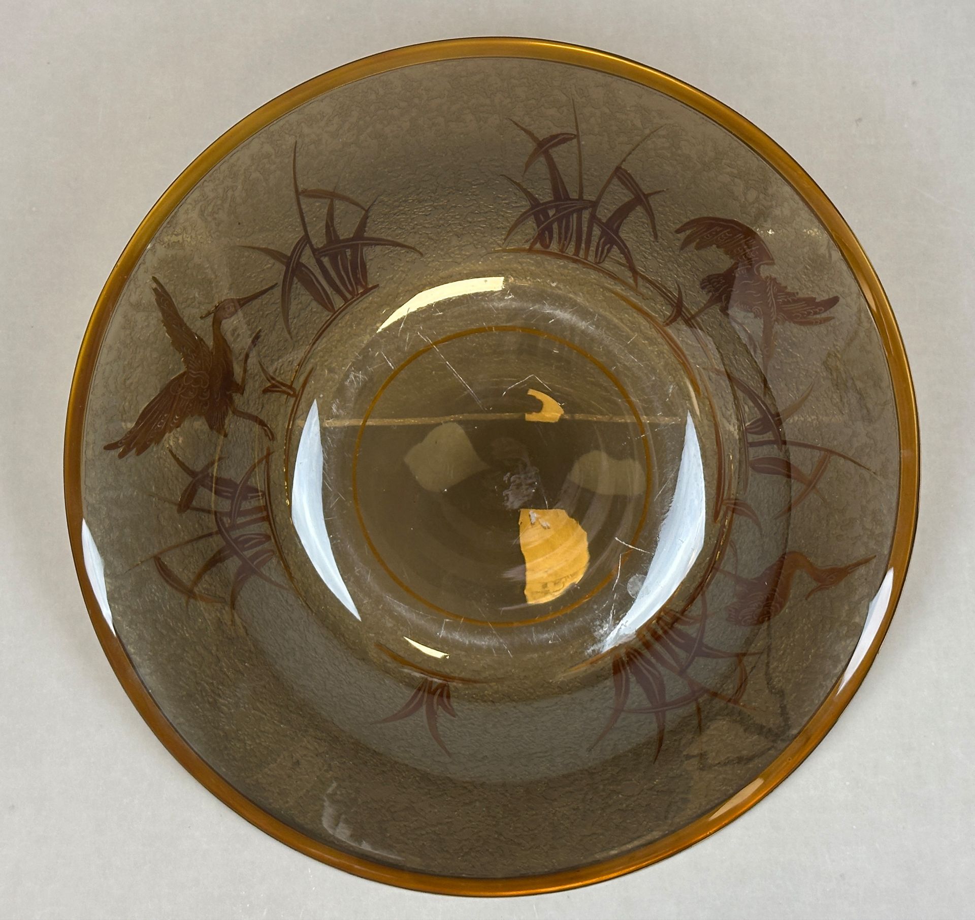 Round glass bowl.  Füger & Taube. 20th century. - Image 7 of 8