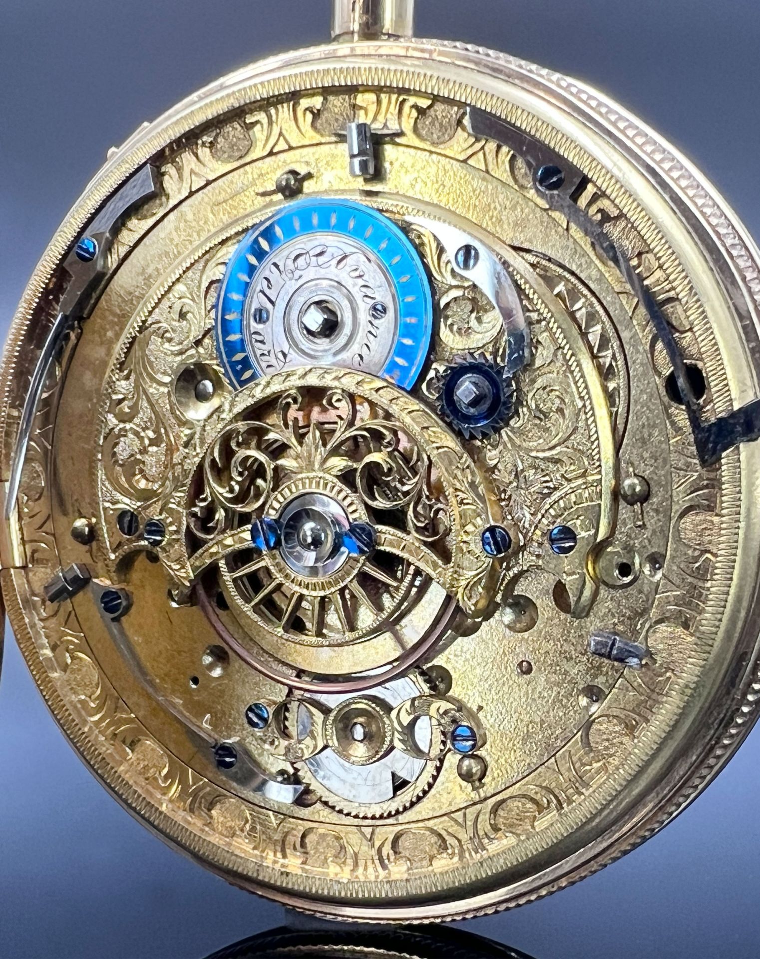 GEBRÜDER KINZIG Neuwied. 750 Gelbgold. Bedeutende deutsche Spindeltaschenuhr. Um 1800. - Bild 6 aus 13