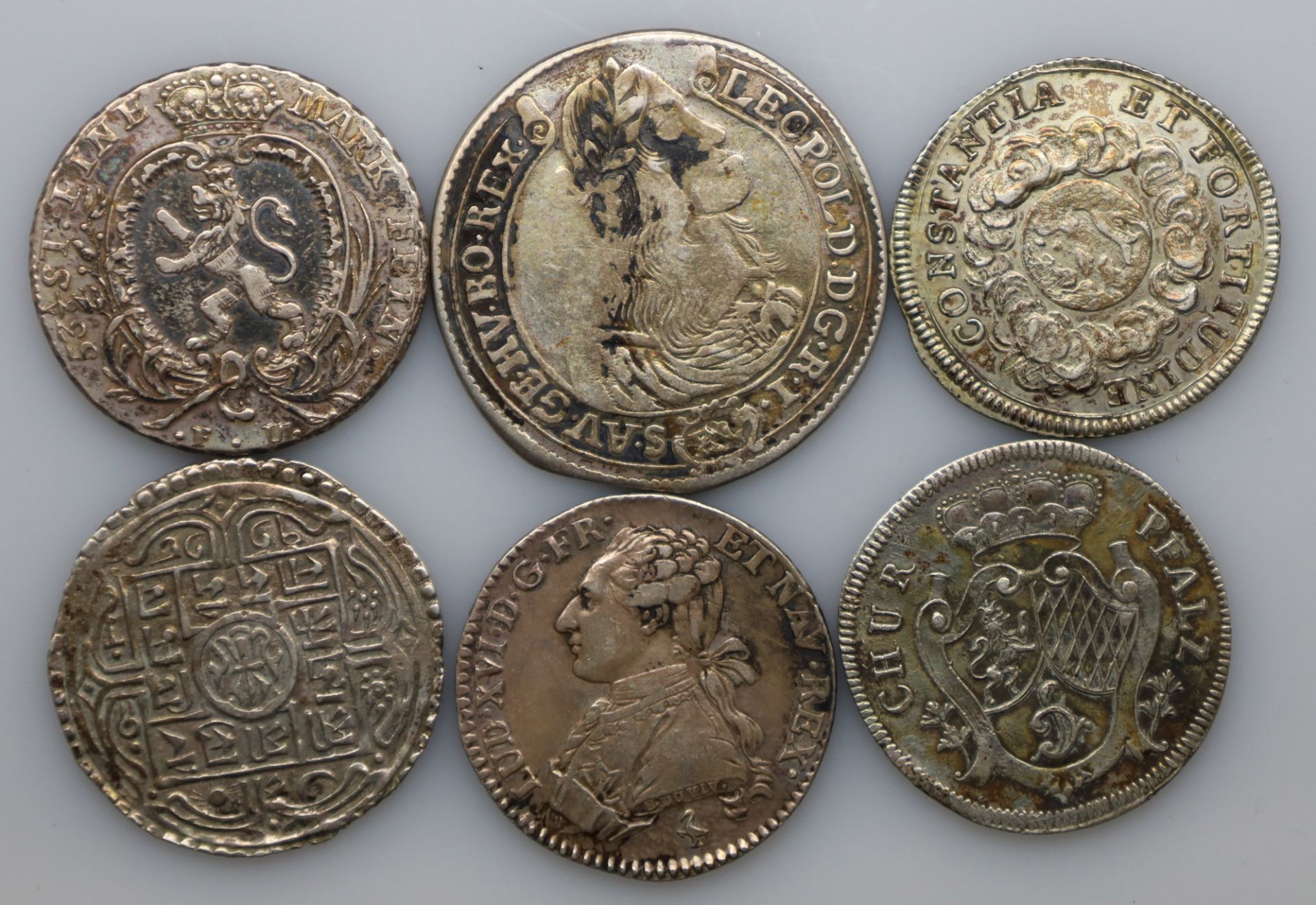 6-teiliges Konvolut. Silbermünzen. 1664 - 1782.