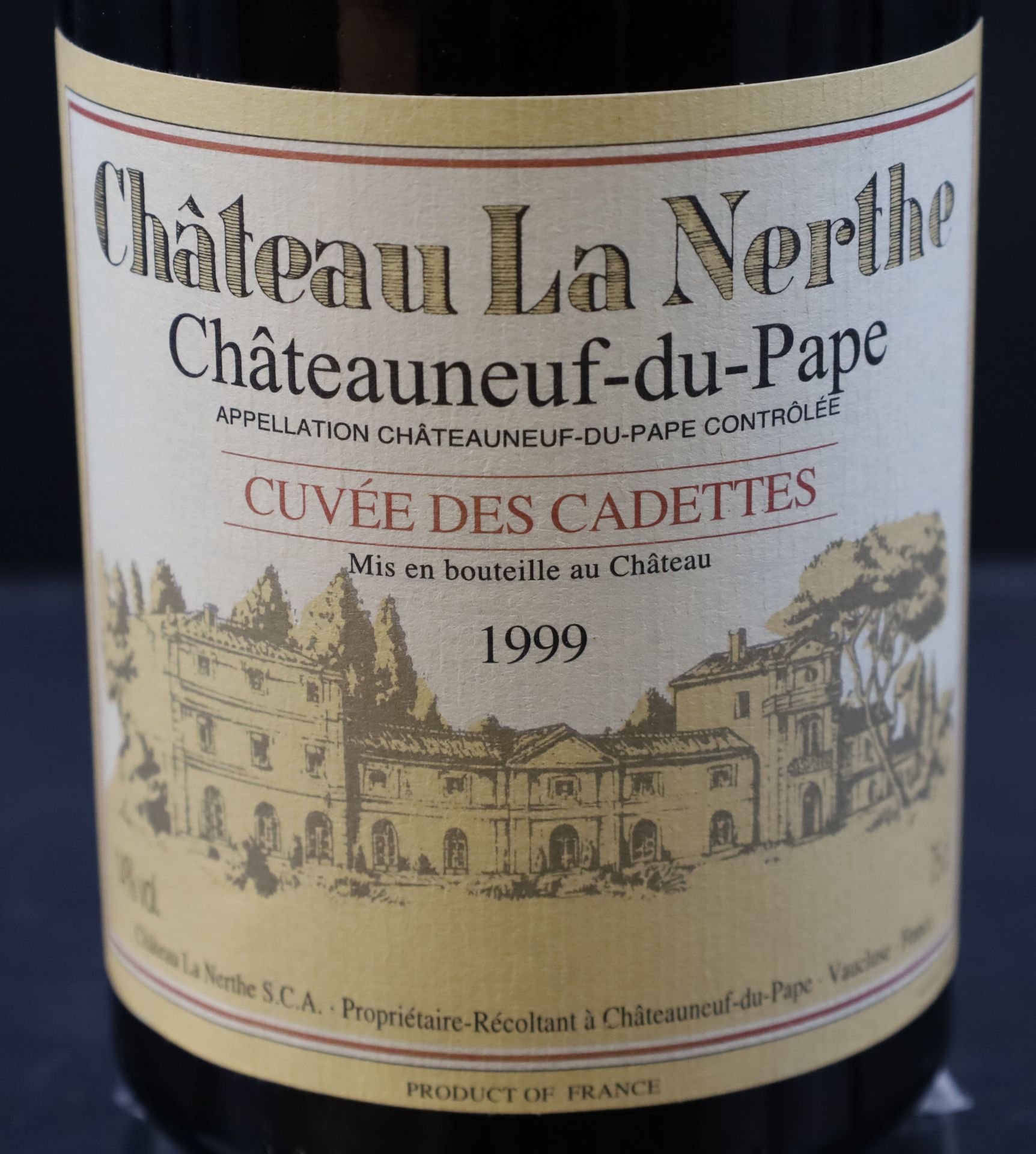 1 Flasche Rotwein. CHÂTEAU LA NERTHE. Cuvée des Cadettes. 1999. Frankreich. - Bild 3 aus 7