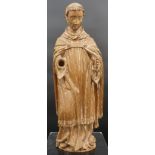 Wooden figure. St. Monk. 19th century.