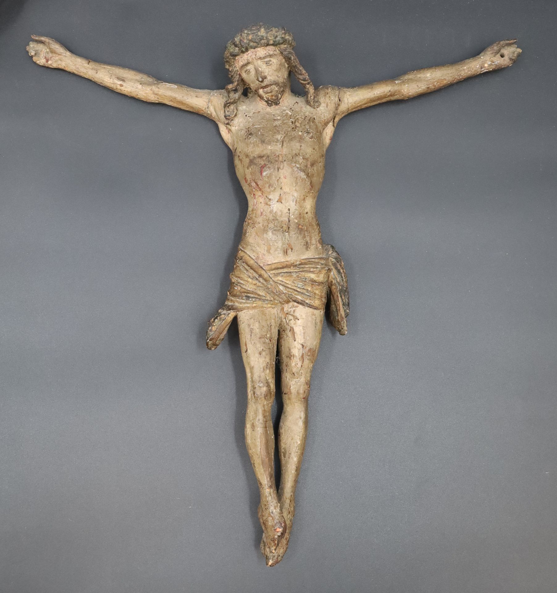 Two wooden figures. Crucified Christ. Probably 18th / 19th century. - Image 3 of 19