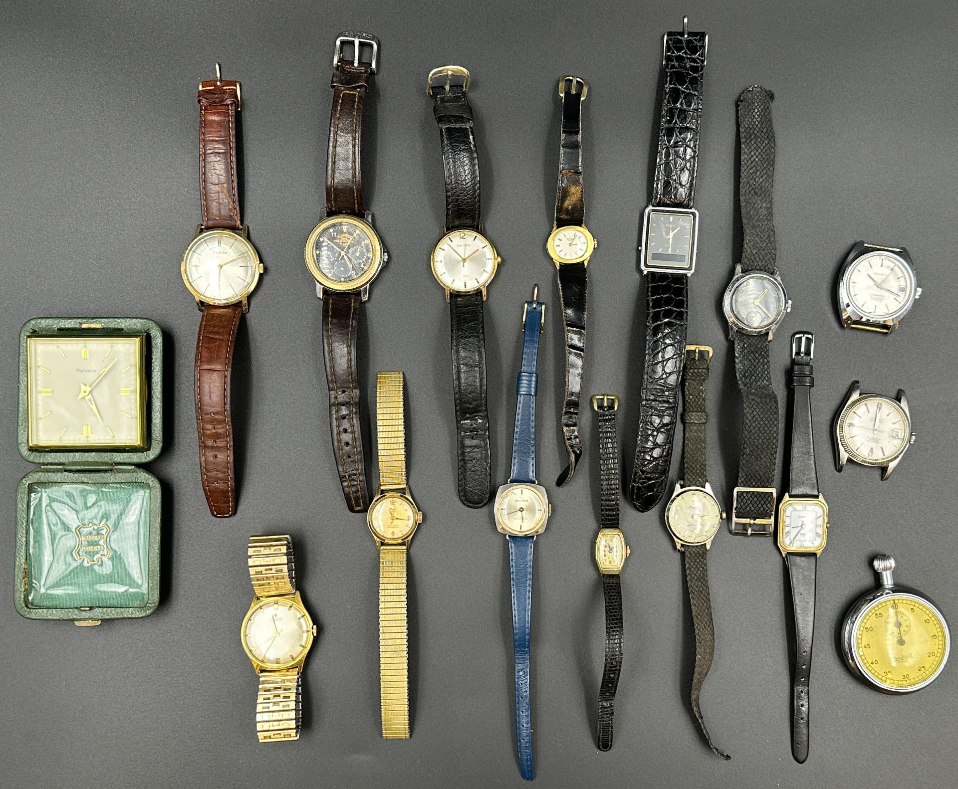 16-piece collection of wristwatches. JUNGHANS. KIENZLE. CASIO etc.