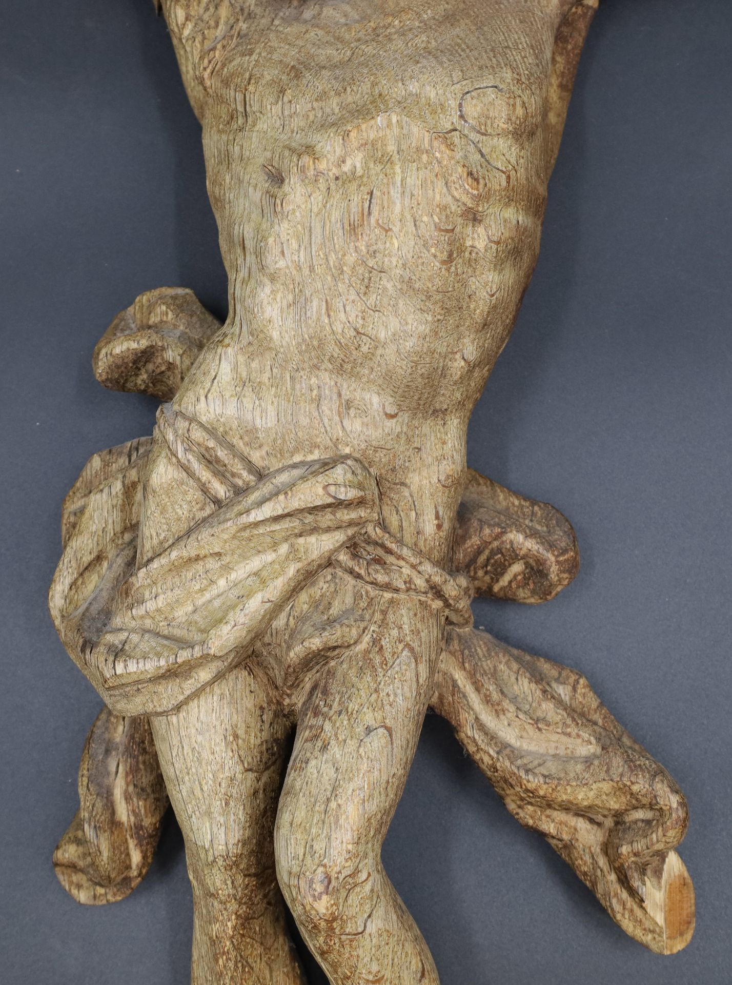 Wooden figure. Crucified Christ. 19th century. - Image 5 of 15