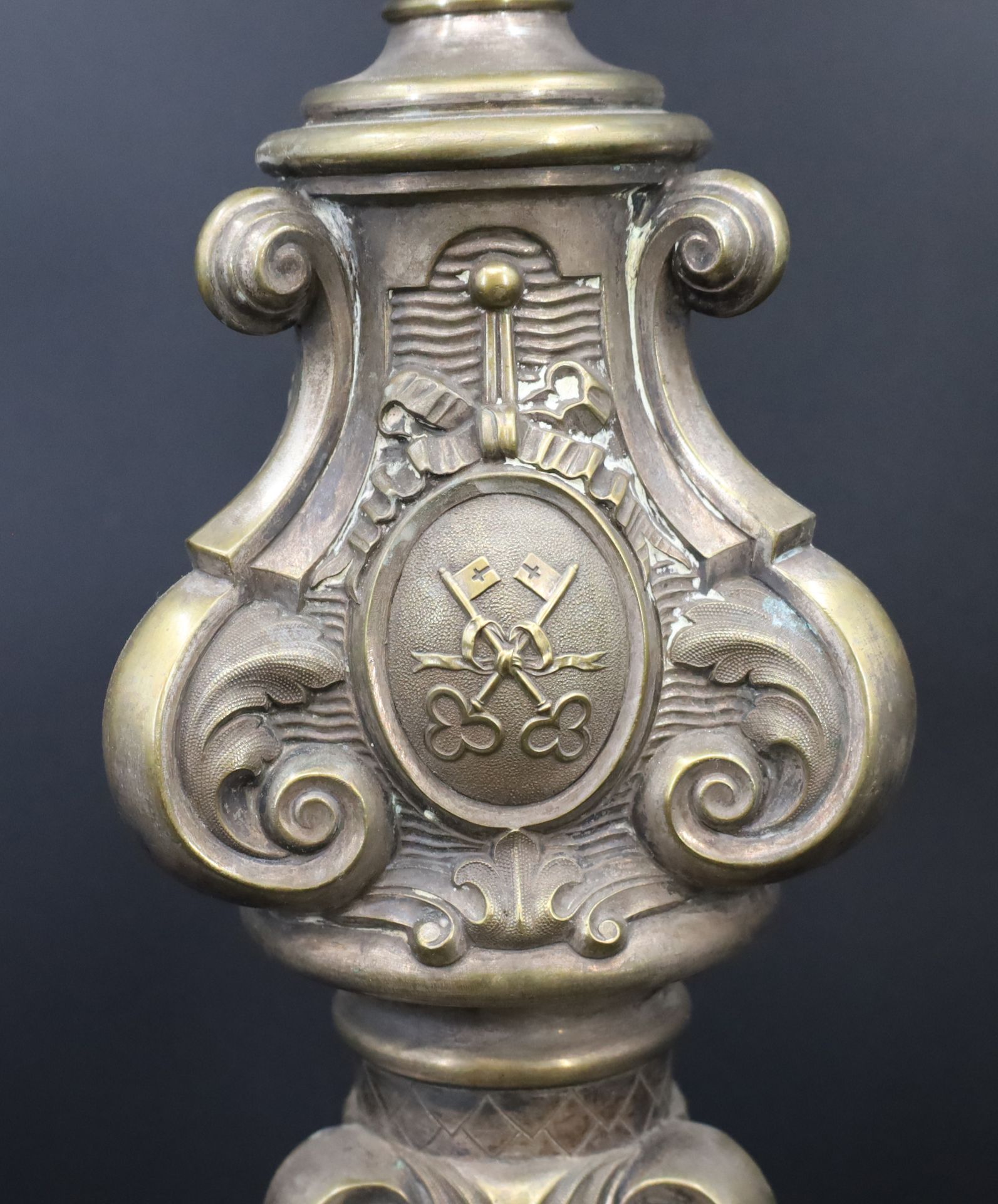 Altar candlestick. Torch. Around 1900. - Image 8 of 14