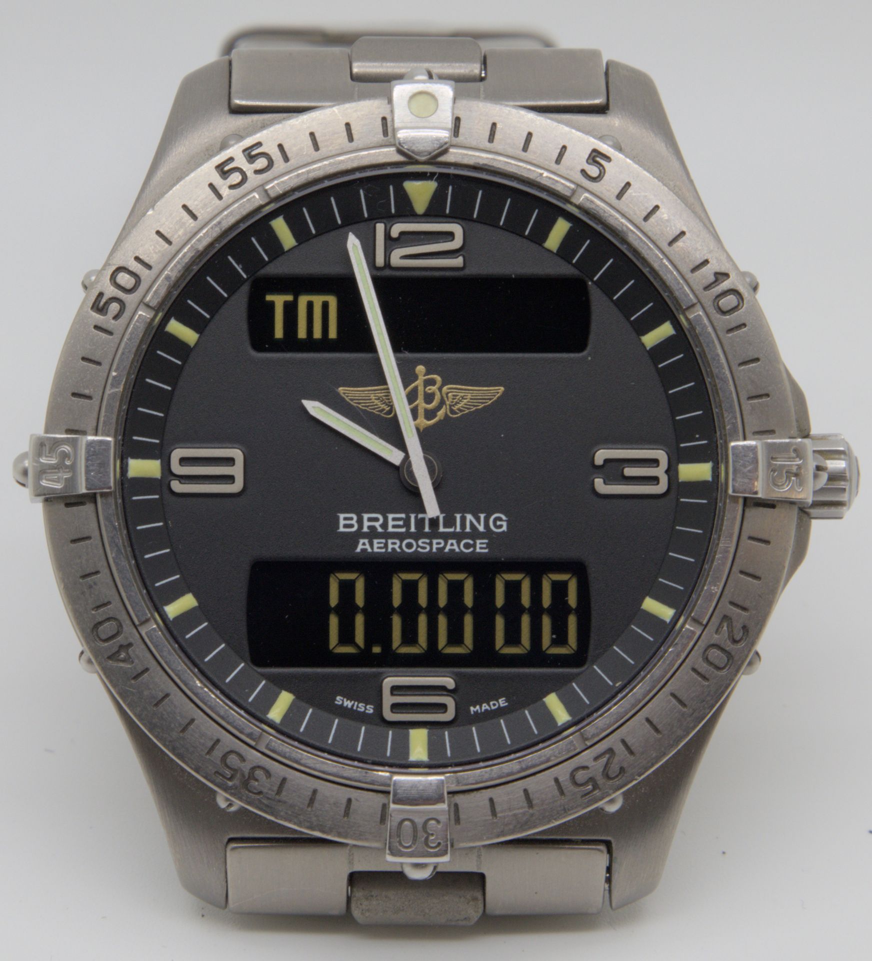 BREITLING. Aerospace. Full Set. Quartz. Men's wristwatch. Switzerland.