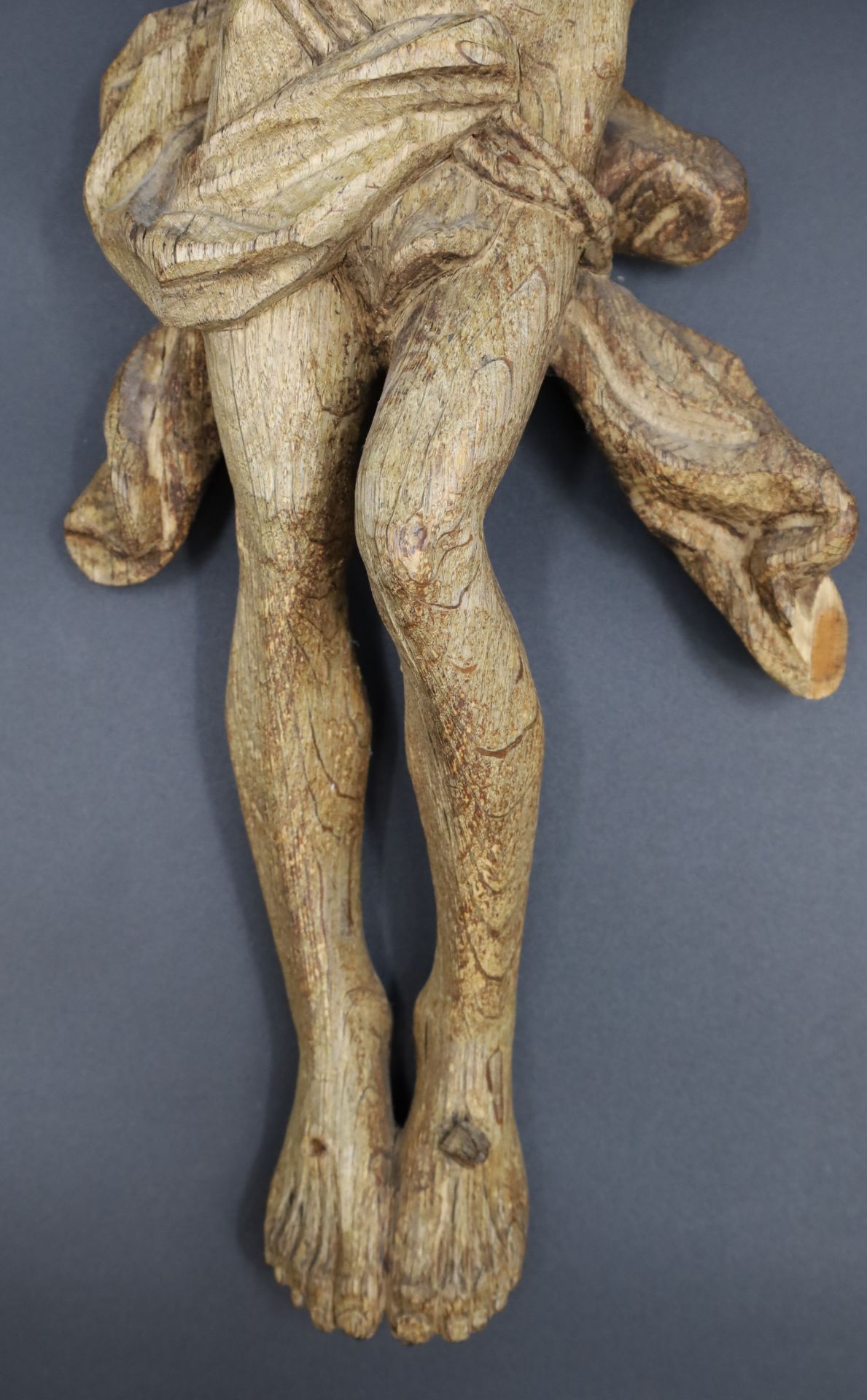 Wooden figure. Crucified Christ. 19th century. - Image 6 of 15