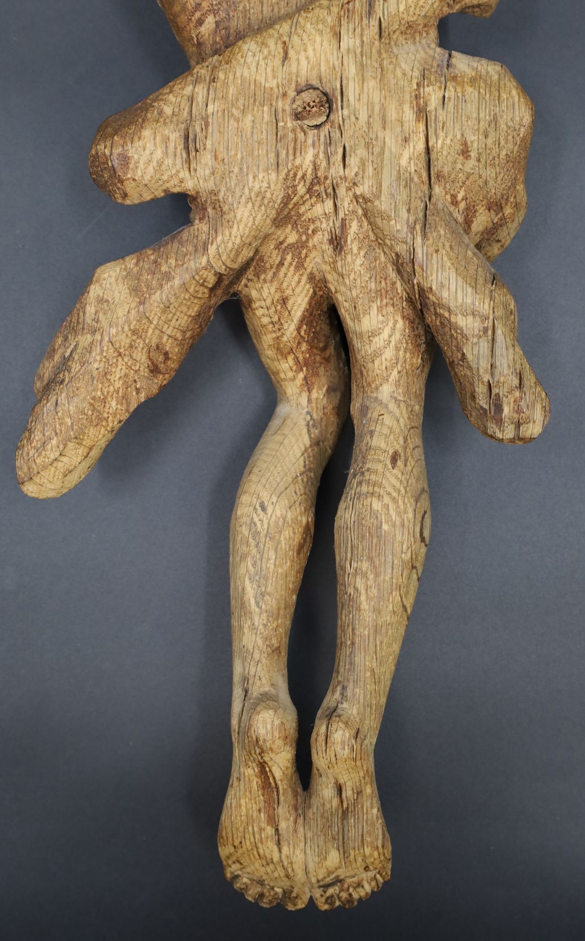Wooden figure. Crucified Christ. 19th century. - Image 12 of 15