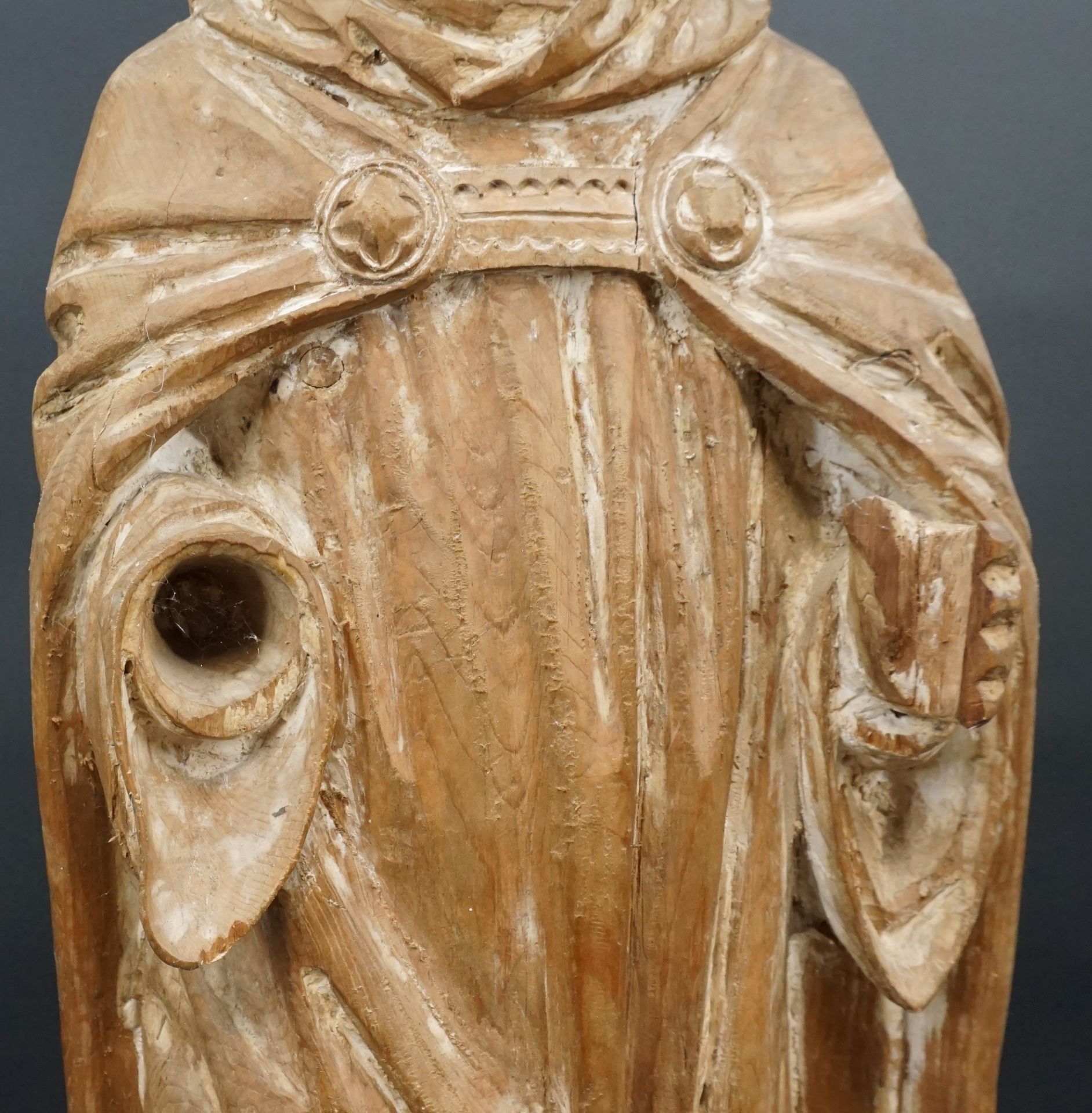 Wooden figure. St. Monk. 19th century. - Image 7 of 14