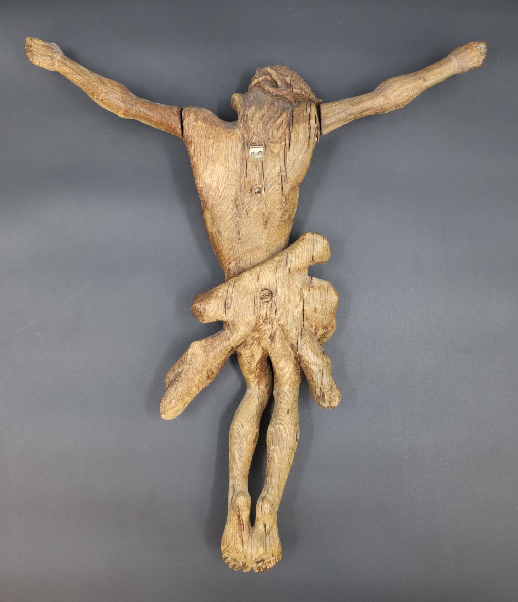 Wooden figure. Crucified Christ. 19th century. - Image 7 of 15