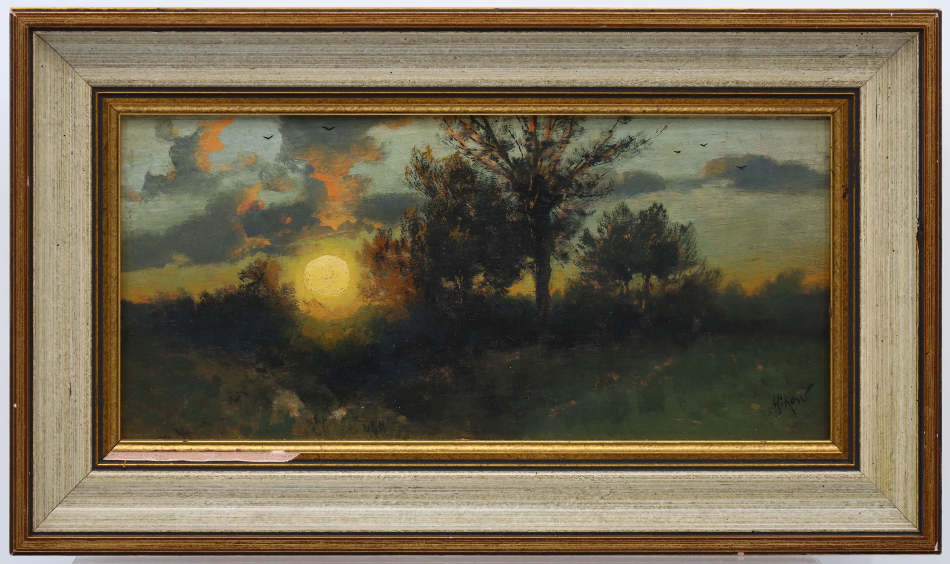 H. MIKOW (XIX). Landschaft bei Sonnenuntergang. - Bild 2 aus 8