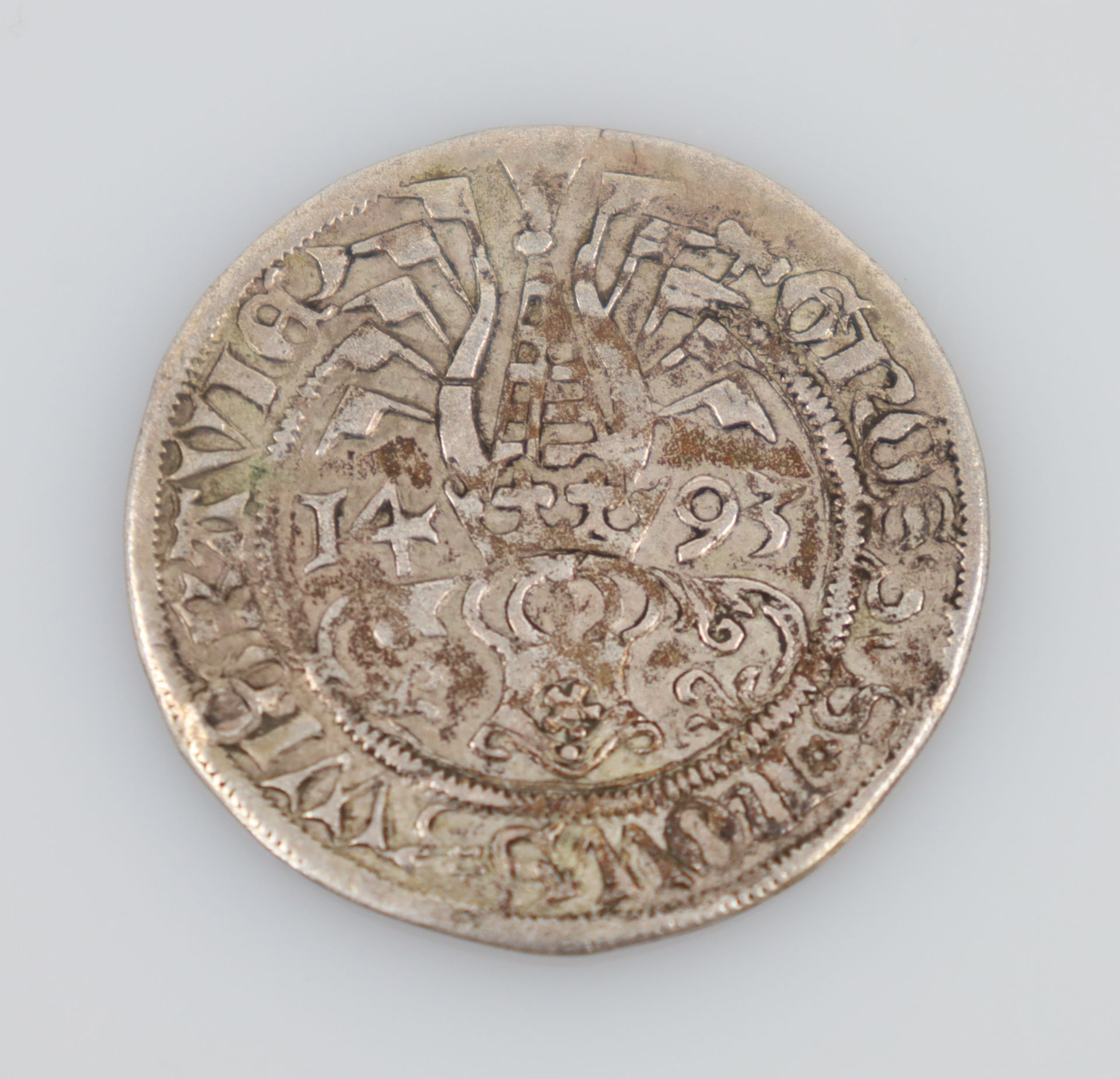 BARTGROSCHEN. Zwickau. Silver coin. Frederick III 1493. - Image 2 of 3